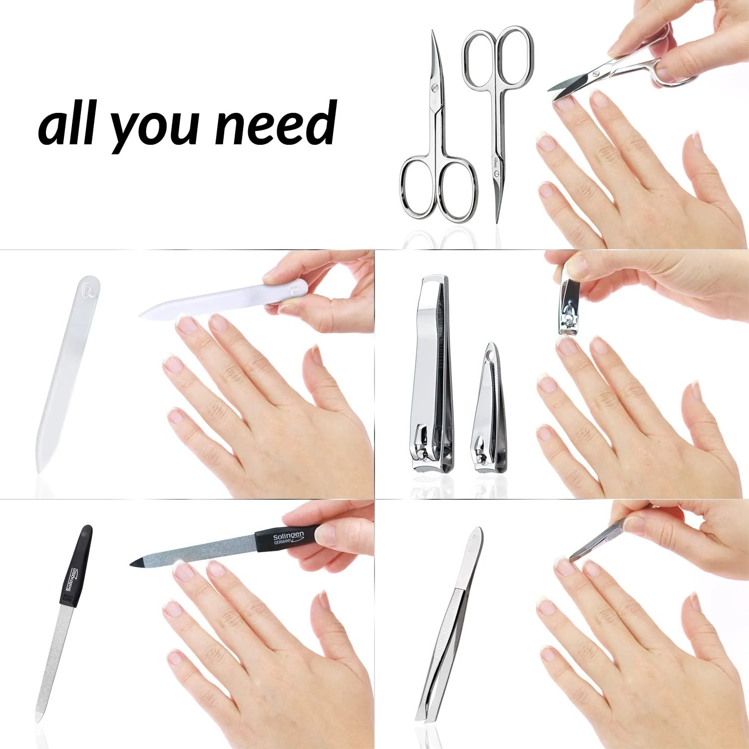 Набір для манікюру marQus Solingen для чоловіків і жінок, 7 предметів, фото №4