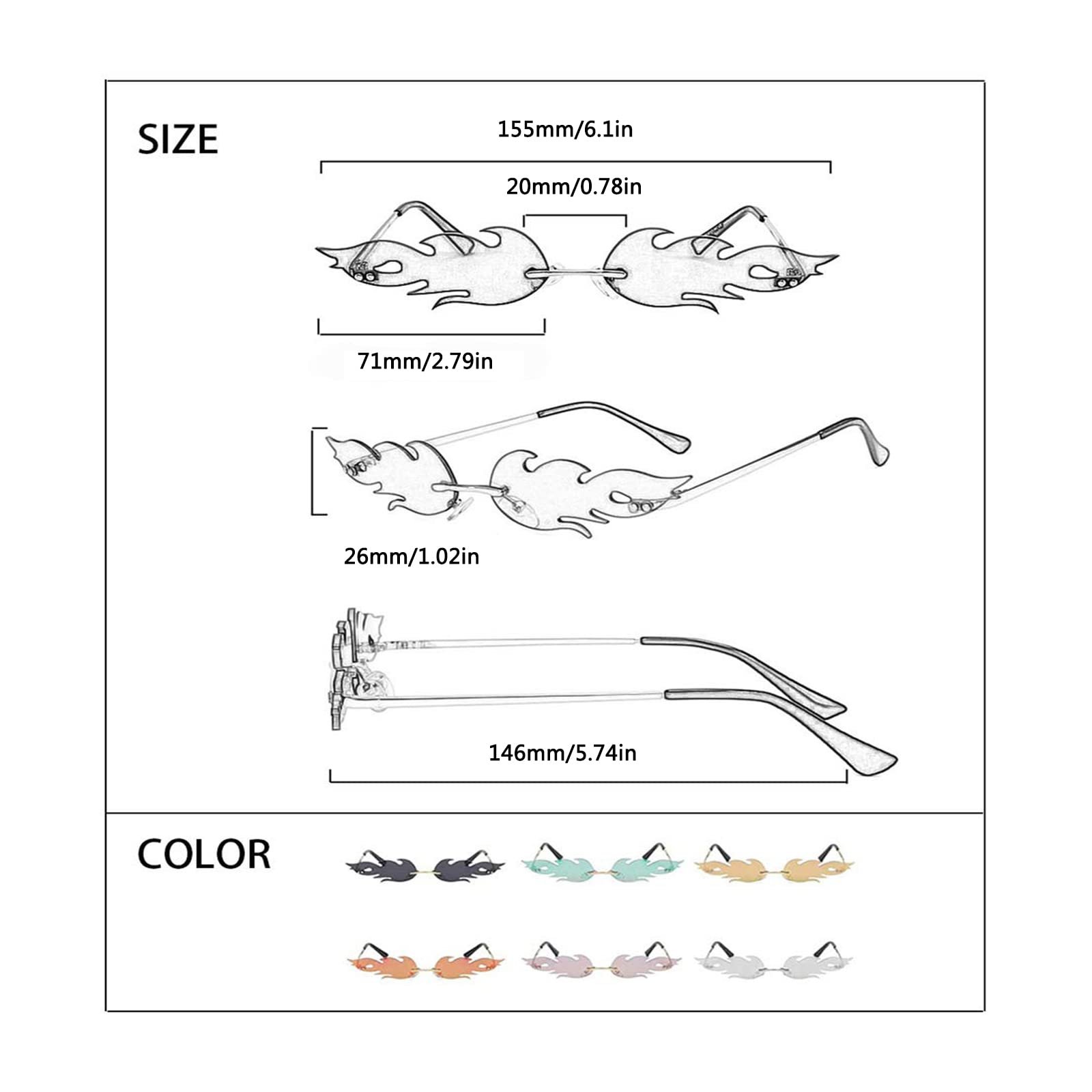 Солнцезащитные очки Без рамки Металл Синий, фото №5