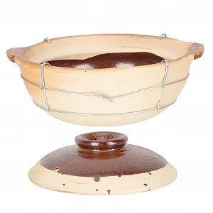 Кастрюля-жаровня глиняная 0,5 л с ручкой в китайском стиле - Фото 1