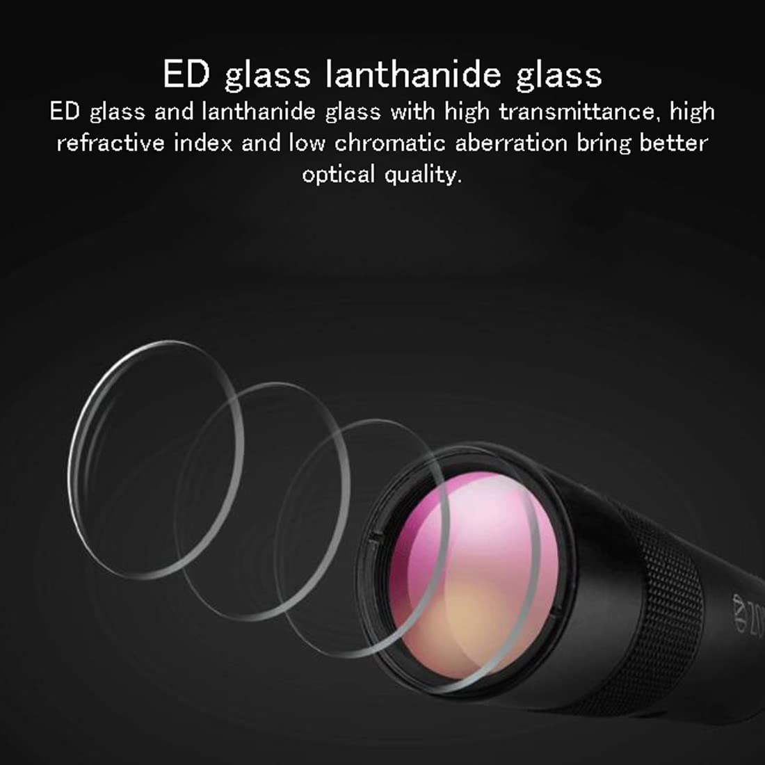 Монокуляр ED-Glas-Lanthanid-Glas 65° HD чорний, фото №4