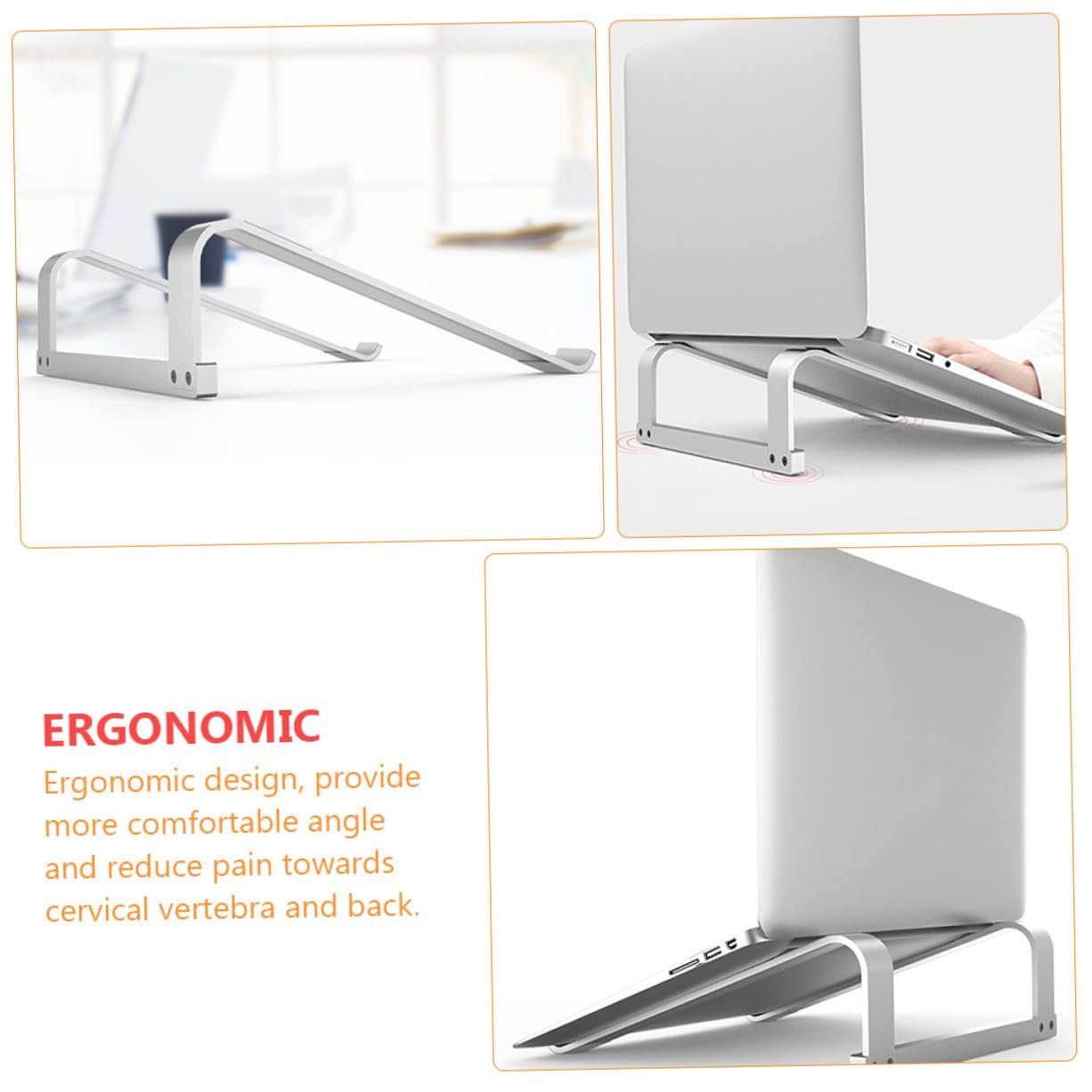 Портативная Подставка для Ноутбука Серебристая, фото №5