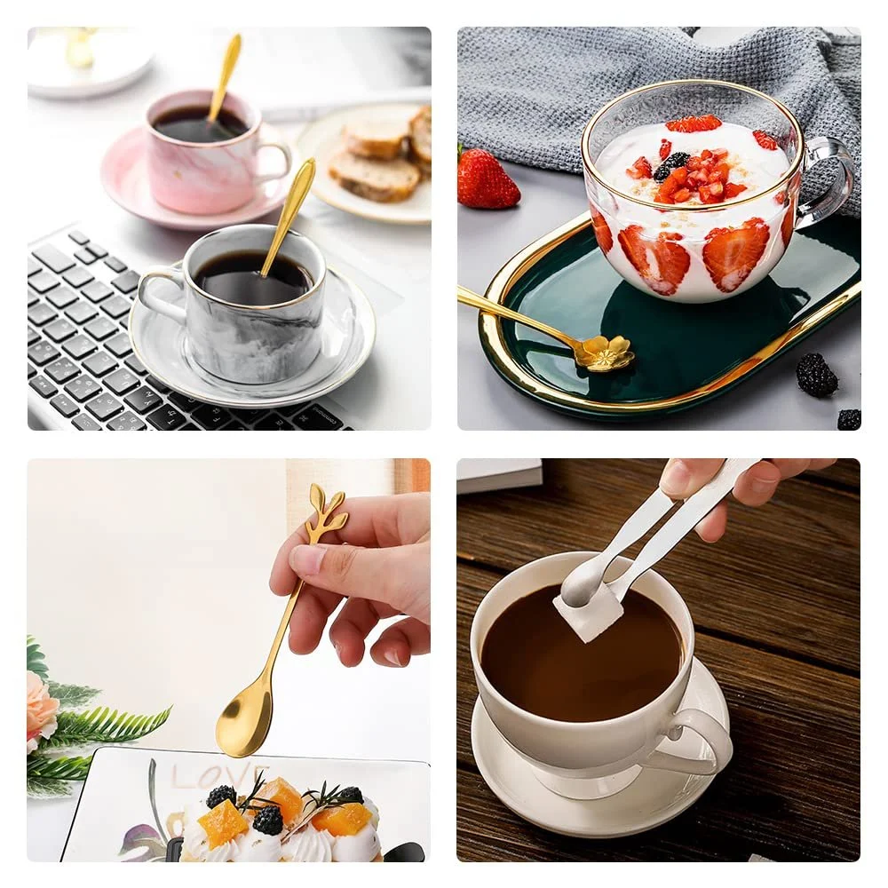 Ложка з нержавіючої сталі Золота Квітка Набір 20 штук, фото №5