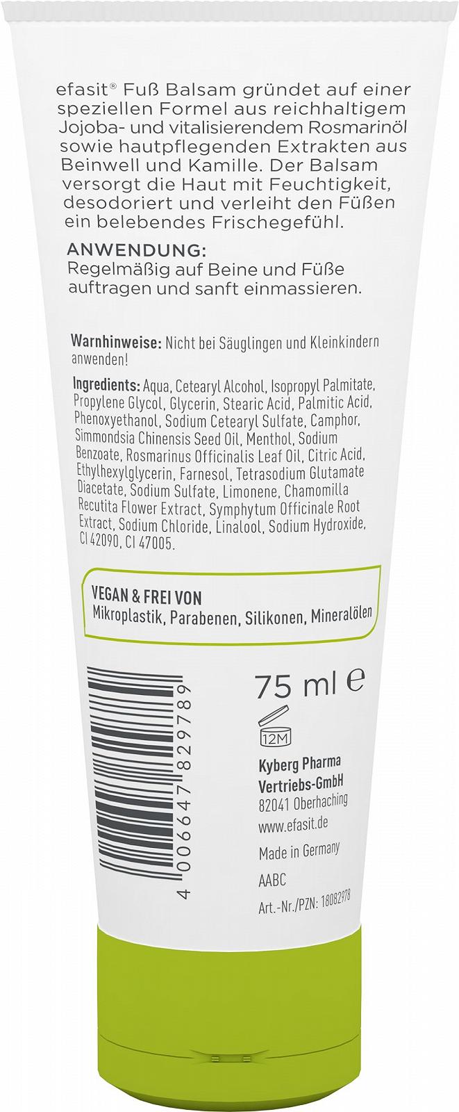 Бальзам для ніг efasit Foot Balm з оліями жожоба та розмарину 75 мл, фото №6 Бальзам для ніг efasit Foot Balm з оліями жожоба та розмарину 75 мл, фото №6