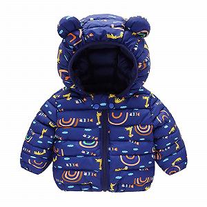 Куртка зимняя для мальчиков Осенняя Зимняя Пуховая Длинная Куртка с Капюшоном и Карманами Милая Зимняя Пальто Детская Куртка Сладкая Куртка Ранняя для Ветрозащитного Пальто - Фото 1