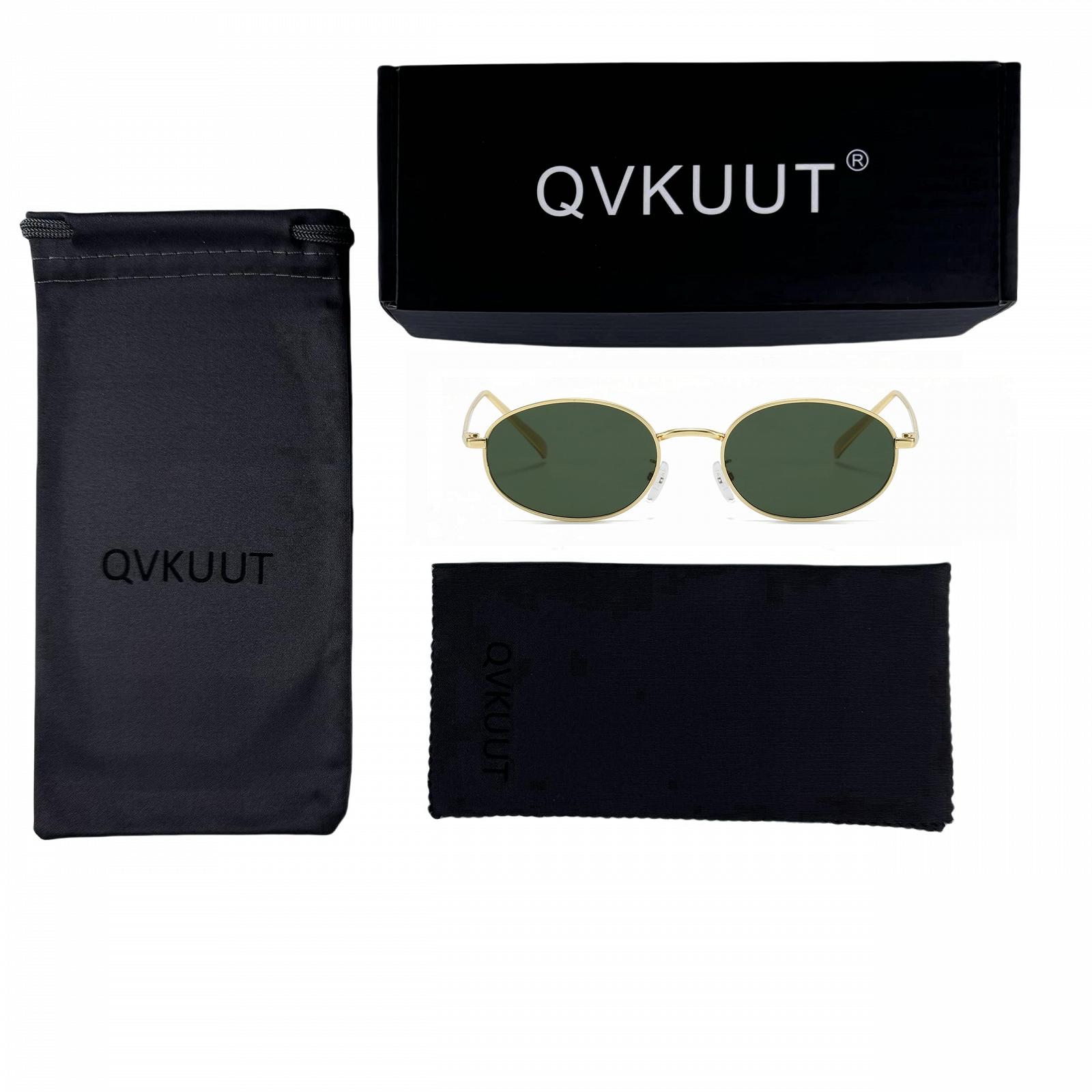 Сонцезахисні окуляри Retro Овальні Металева оправа для чоловіків та жінок QVKUUT, фото №4