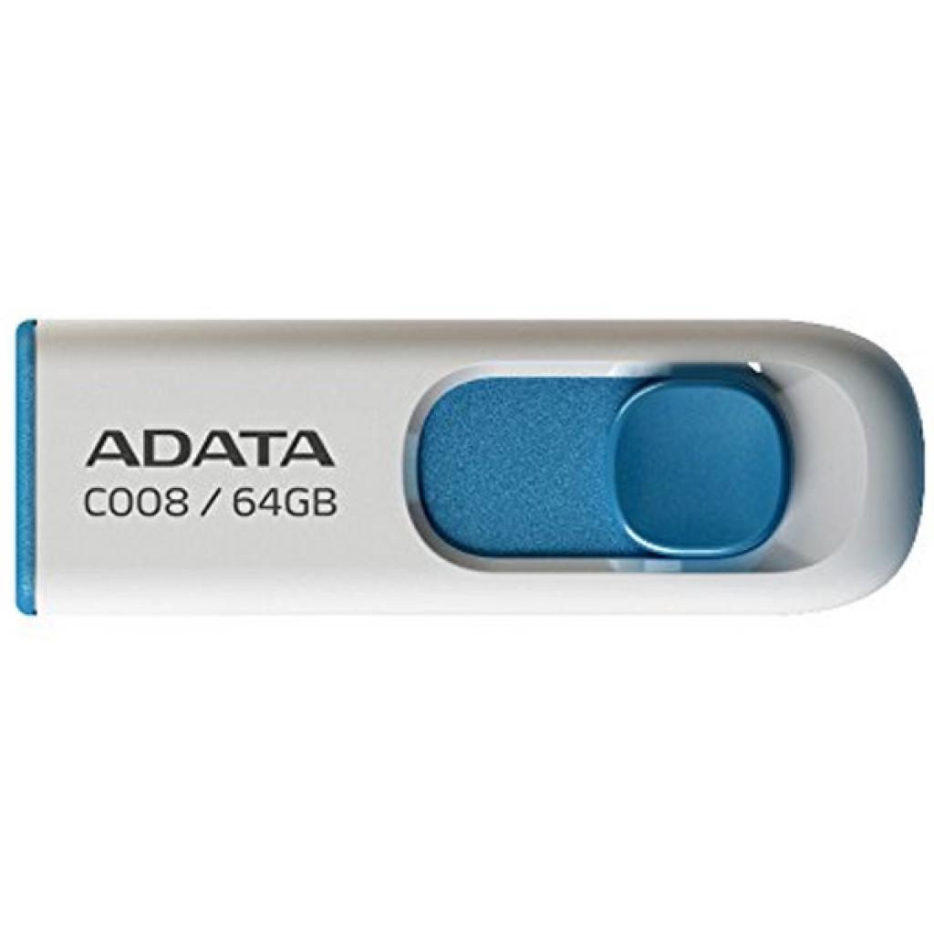 USB флеш-накопитель ADATA 64GB C008 White Blue 2.0 AC008-64G-RWE, фото №1 USB флеш-накопитель ADATA 64GB C008 White Blue 2.0 AC008-64G-RWE, фото №1