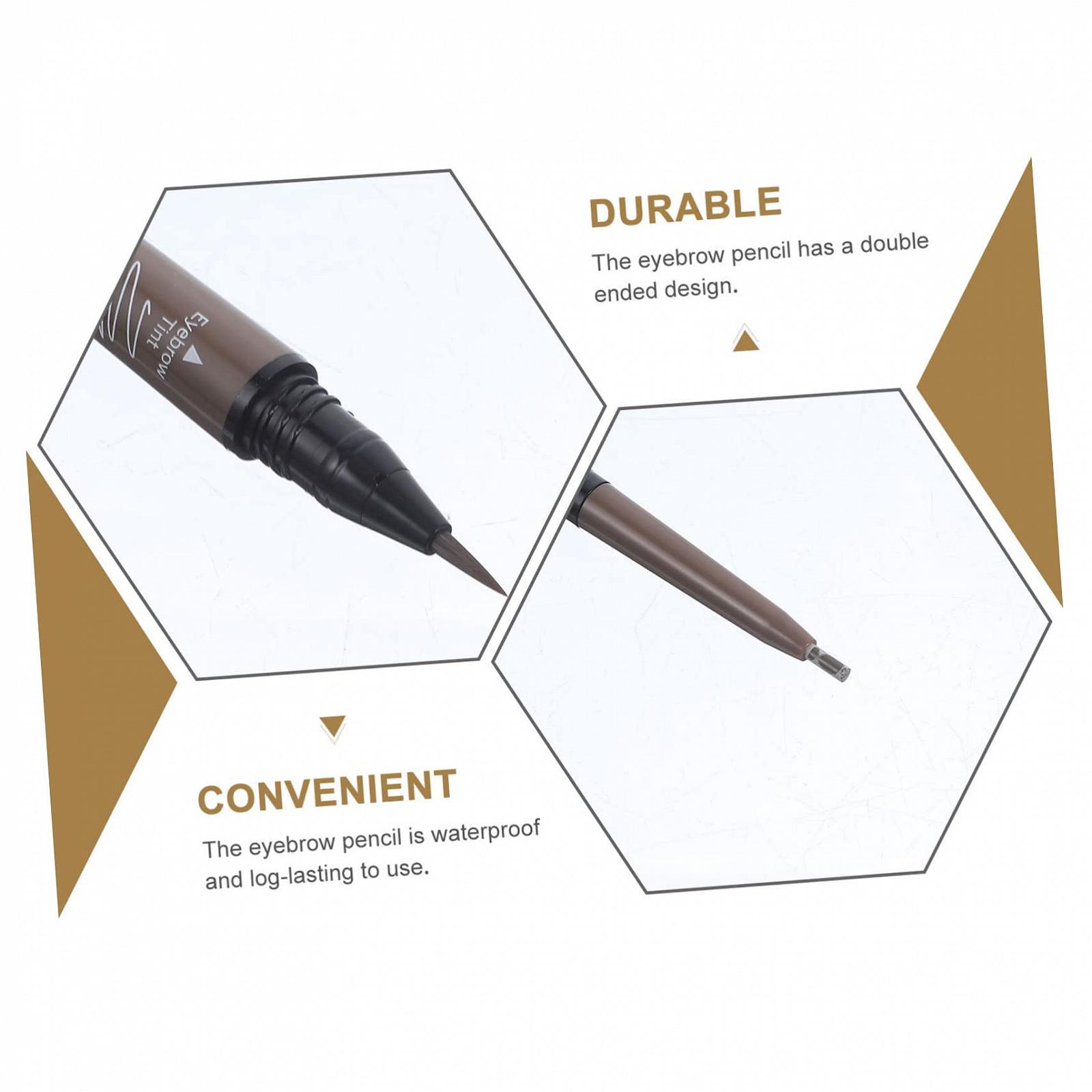 Олівець для брів Minkissy з подвійним кінцем пластиковий водостійкий, фото №5