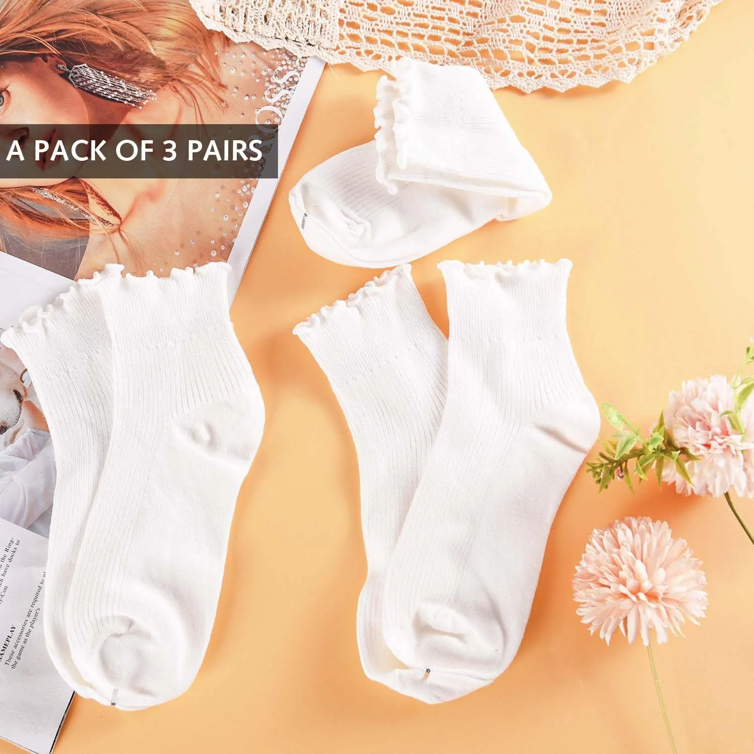 Носки с рюшами Ezranova 3 пары, фото №3