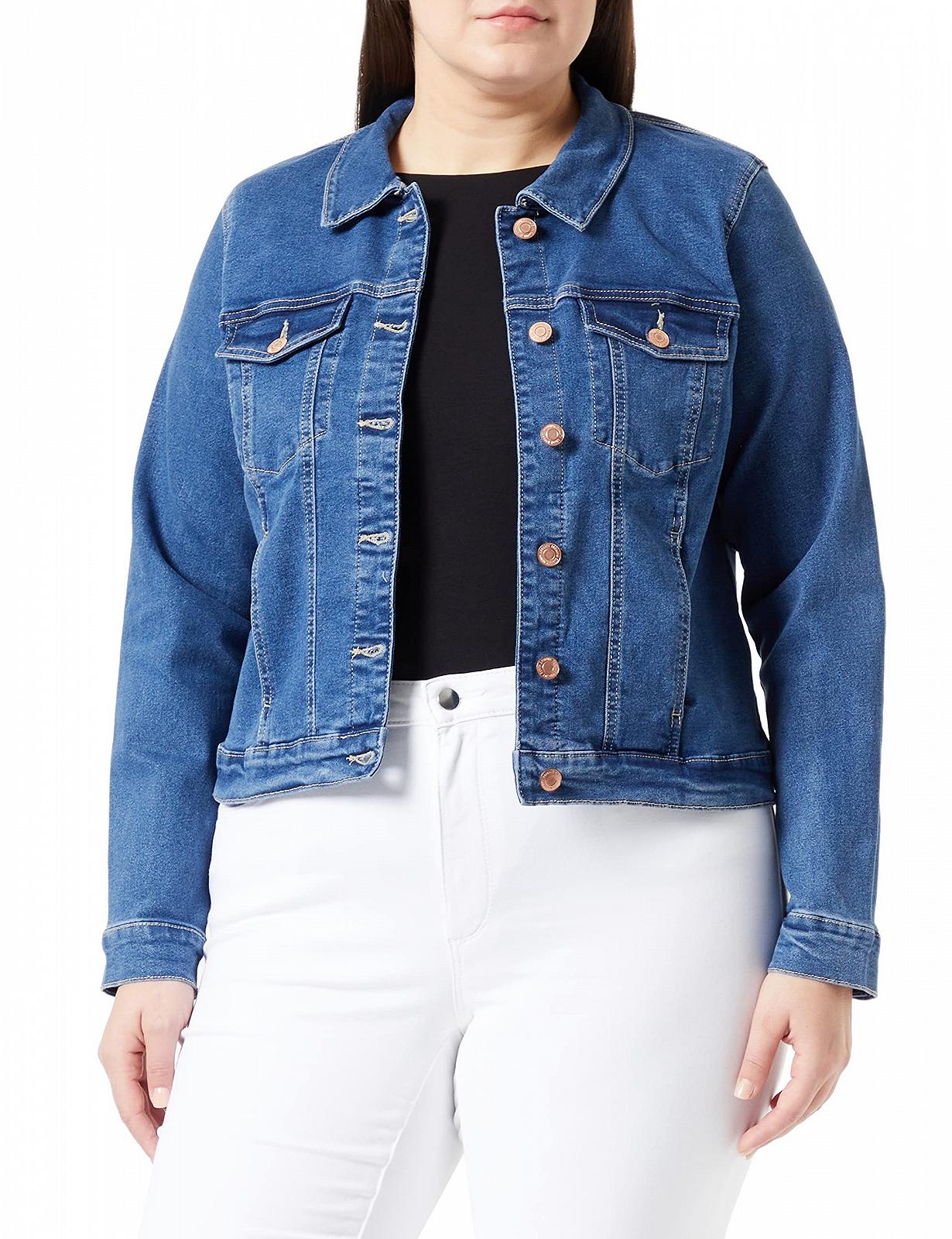 Джинсовая Куртка VERO MODA CURVE Vmruna Ls Slim DNM Jck Mix Ga Cur Noos, фото №1