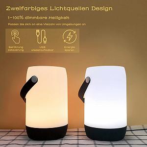 Настільна лампа LED Портативна Акумуляторна Сенсорна USB для тераси Біла synthetic.ua - Фото 1