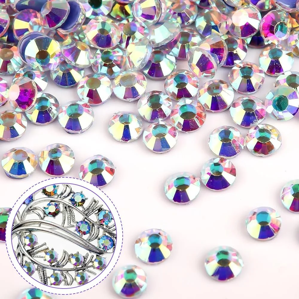 Стразы Тип AB Бренд Hotfix Камни Crystal Камни для ногтей Круглый Прозрачный, фото №5