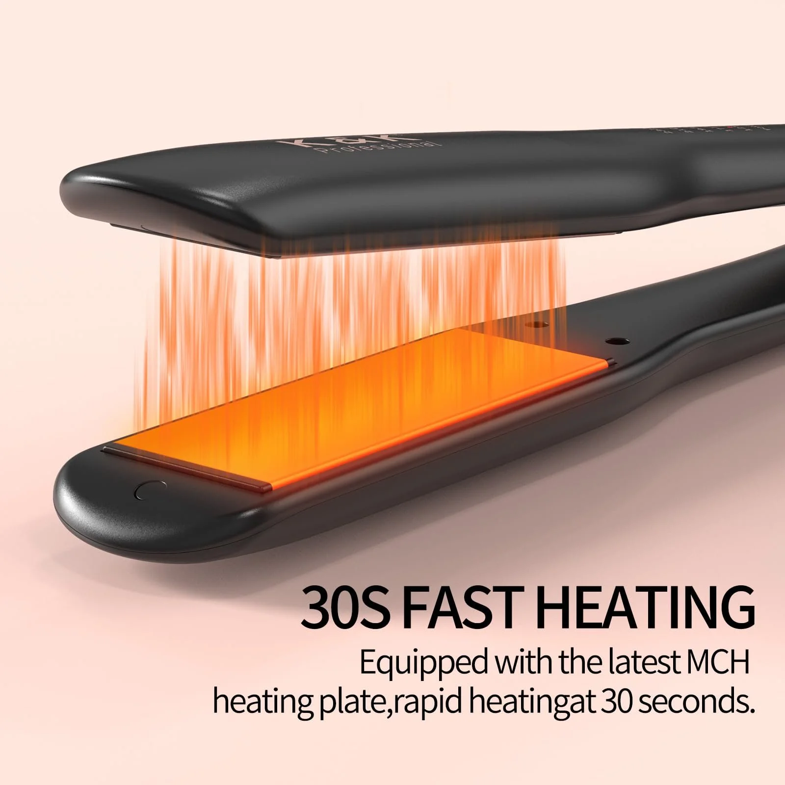Выпрямитель K&K 38 мм титановые пластины LED-дисплей 130 °C - 230 °C, фото №3 Выпрямитель K&K 38 мм титановые пластины LED-дисплей 130 °C - 230 °C, фото №3