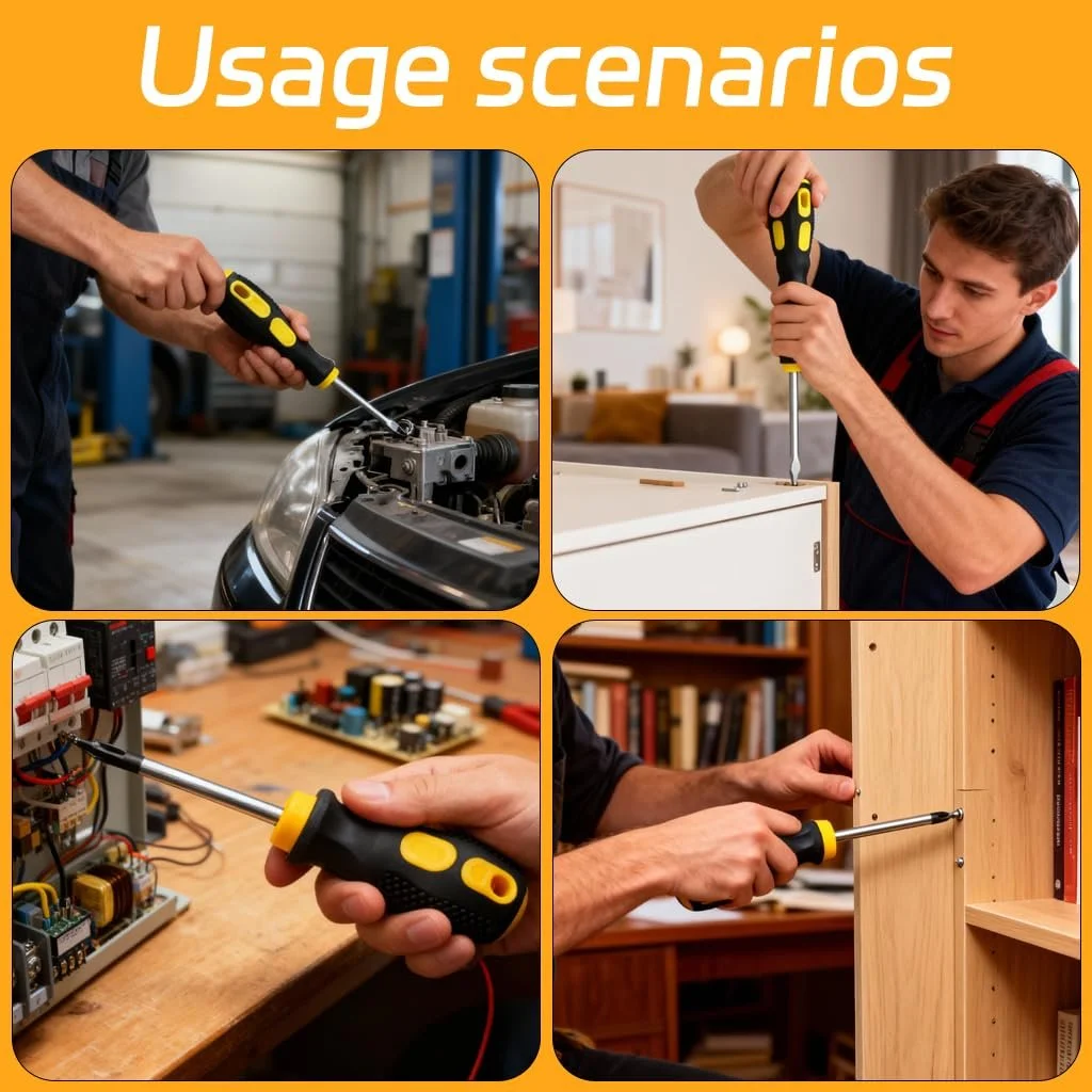 Набір магнітних викруток 12 шт. Cr-V 6 Slotted & 6 Phillips, фото №3