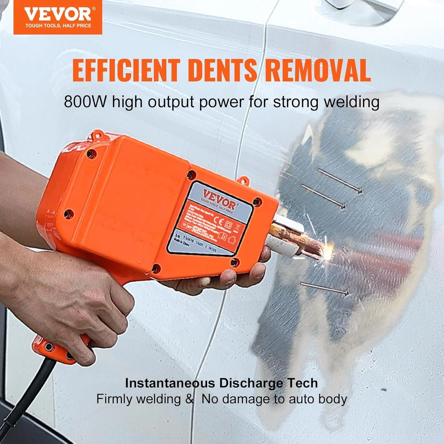 Комплект для видалення вм'ятин на кузові VEVOR Tire Nail Work / 800 Вт / 230V 50Hz / 5 режимів зварювання / Жовтий, фото №6 Комплект для видалення вм'ятин на кузові VEVOR Tire Nail Work / 800 Вт / 230V 50Hz / 5 режимів зварювання / Жовтий, фото №6