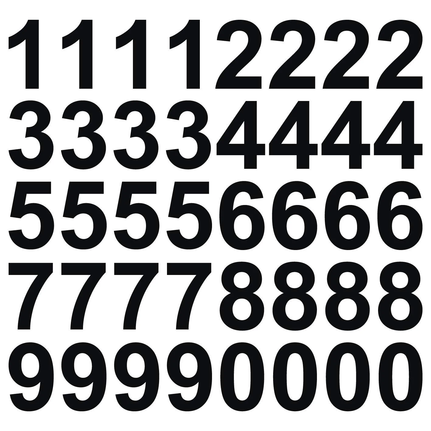 Наклейка на стену kleb-Drauf 40 цифр 10 см Матовая черная, фото №1