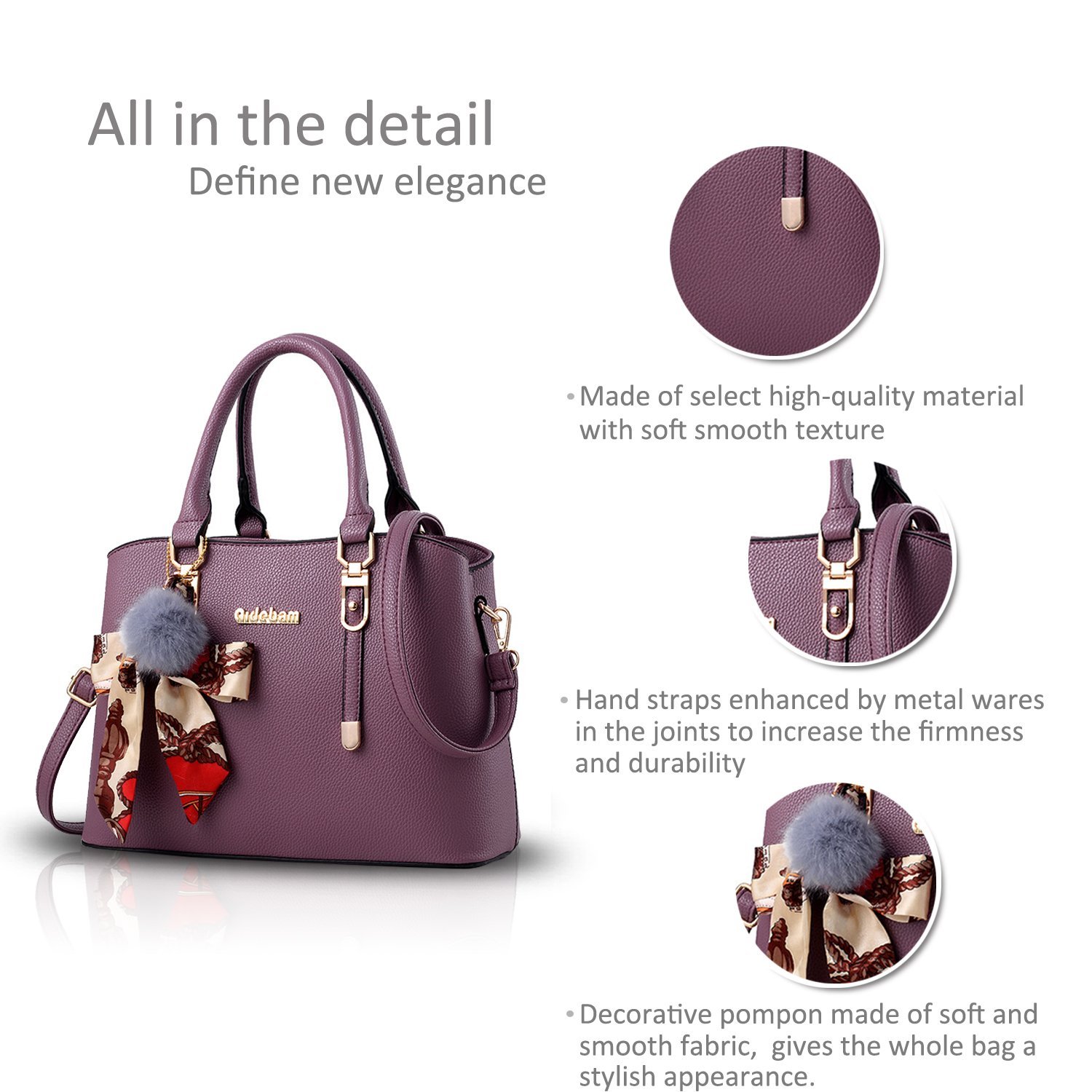 Сумка жіноча Nicole&Doris з ручками, через плече, для роботи, тоут, сатчел, з бантом, з м'якої штучної шкіри, фото №6