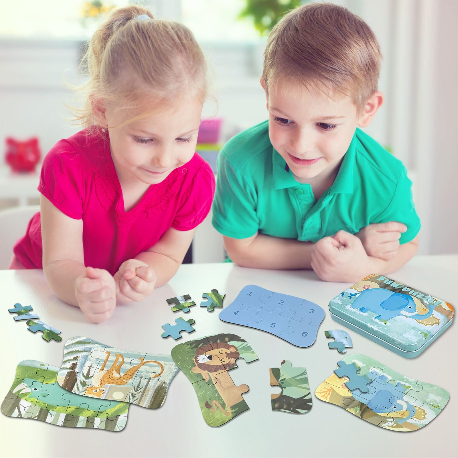 Пазл дерев'яний Montessori, 5 картинок, Морські тварини, у коробці, фото №4