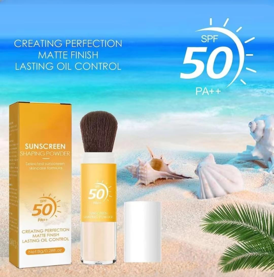 Пудра с кистью SPF 50, матирующая, для контроля жирности, дышащая, для всех типов кожи (3 шт), фото №2