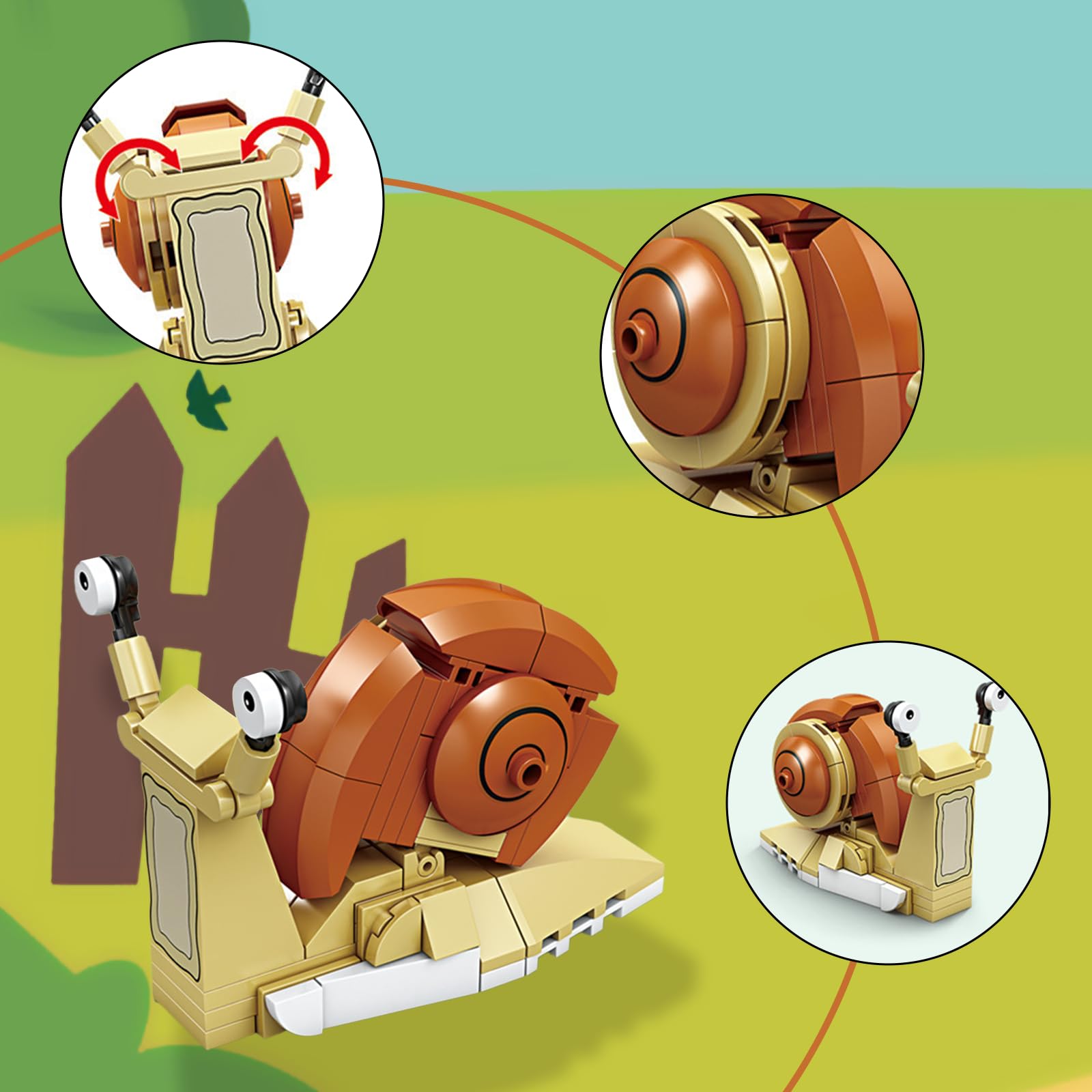 Іграшкова будівельна гра MANBOC Snail + Dragonfly Animal, фото №4