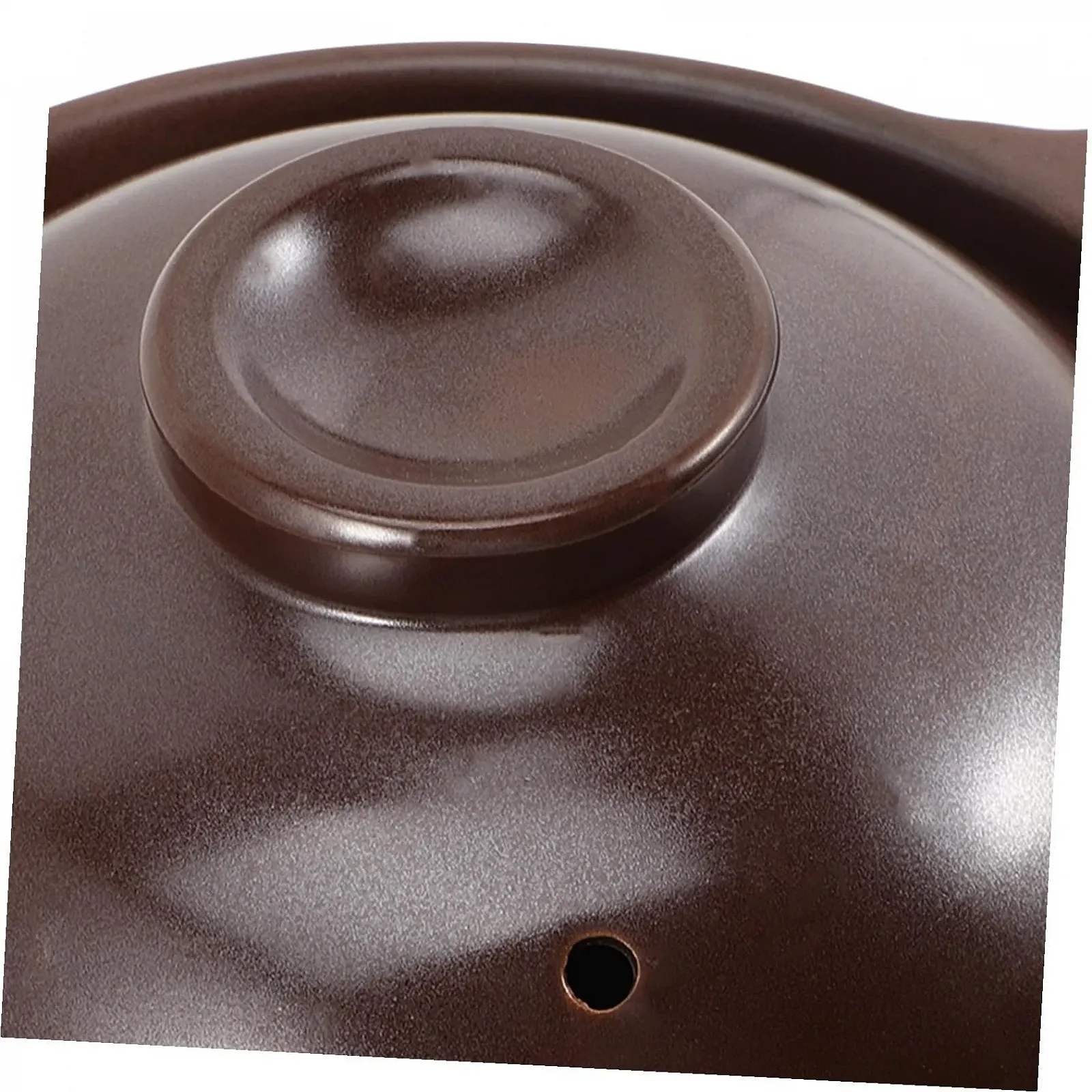 Кастрюля для тушения Lurrose Керамическая с крышкой Малая Коричневая, фото №7