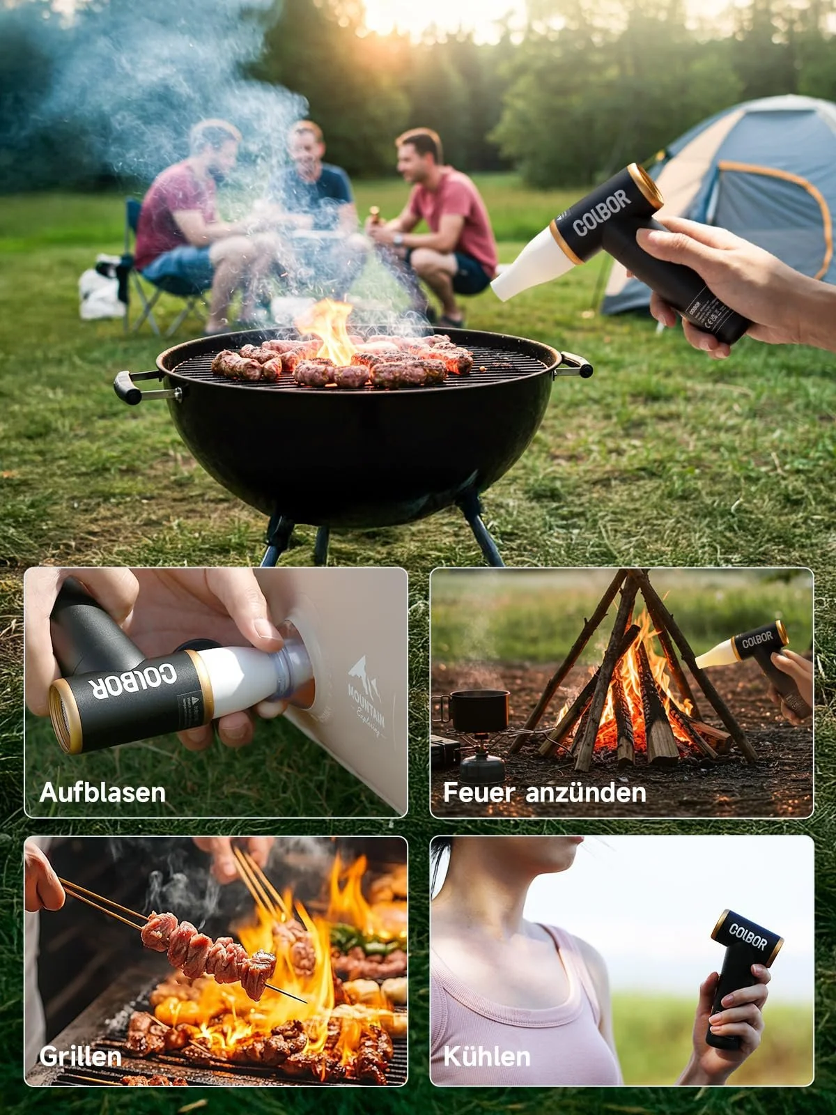 Электрическая воздуходувка COLBOR AirMaxx A1 100,000 RPM LED USB Металлическая, фото №6