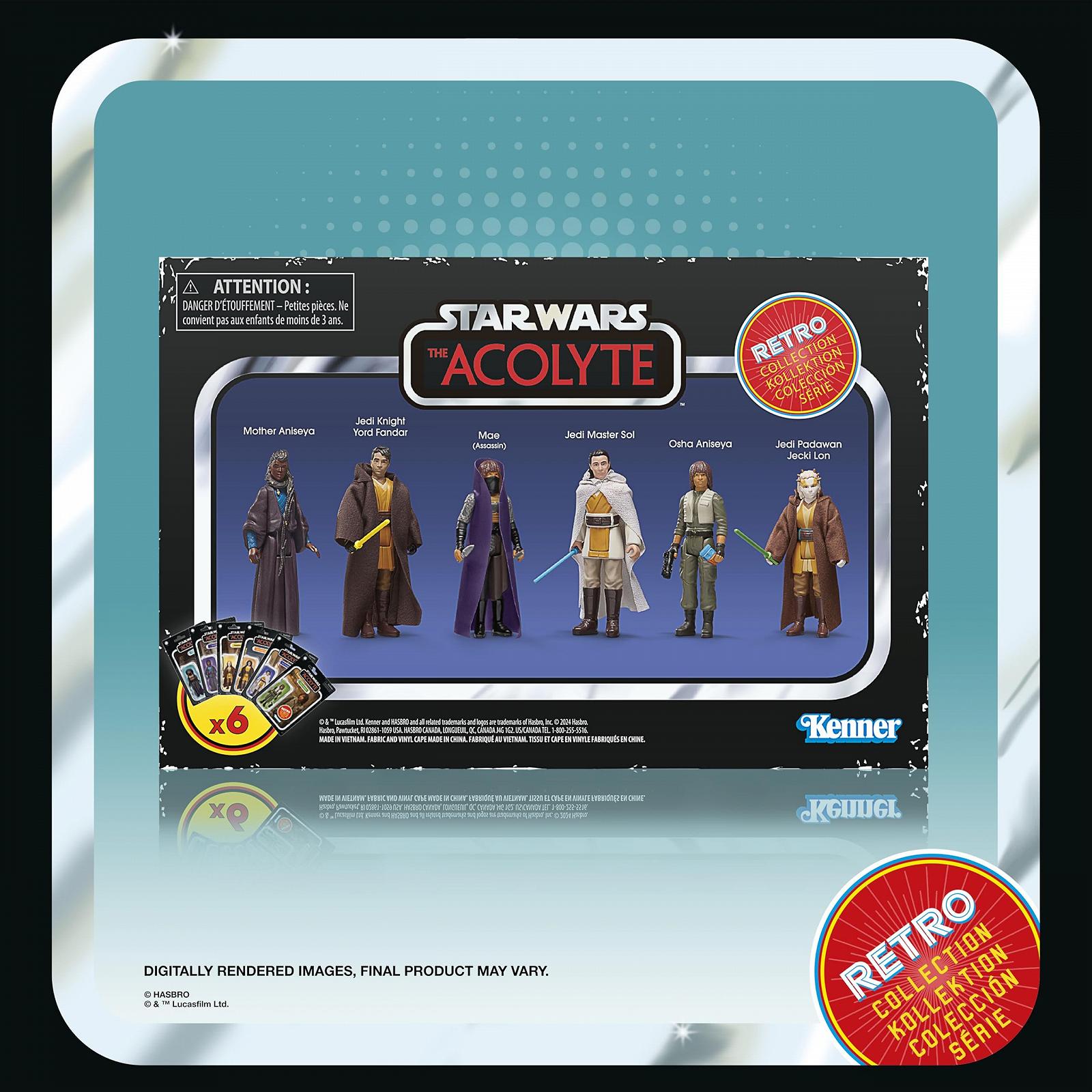 Фігурки Star Wars Retro Collection The Acolyte Multipack, 6 шт, масштаб 9,5 см, фото №29