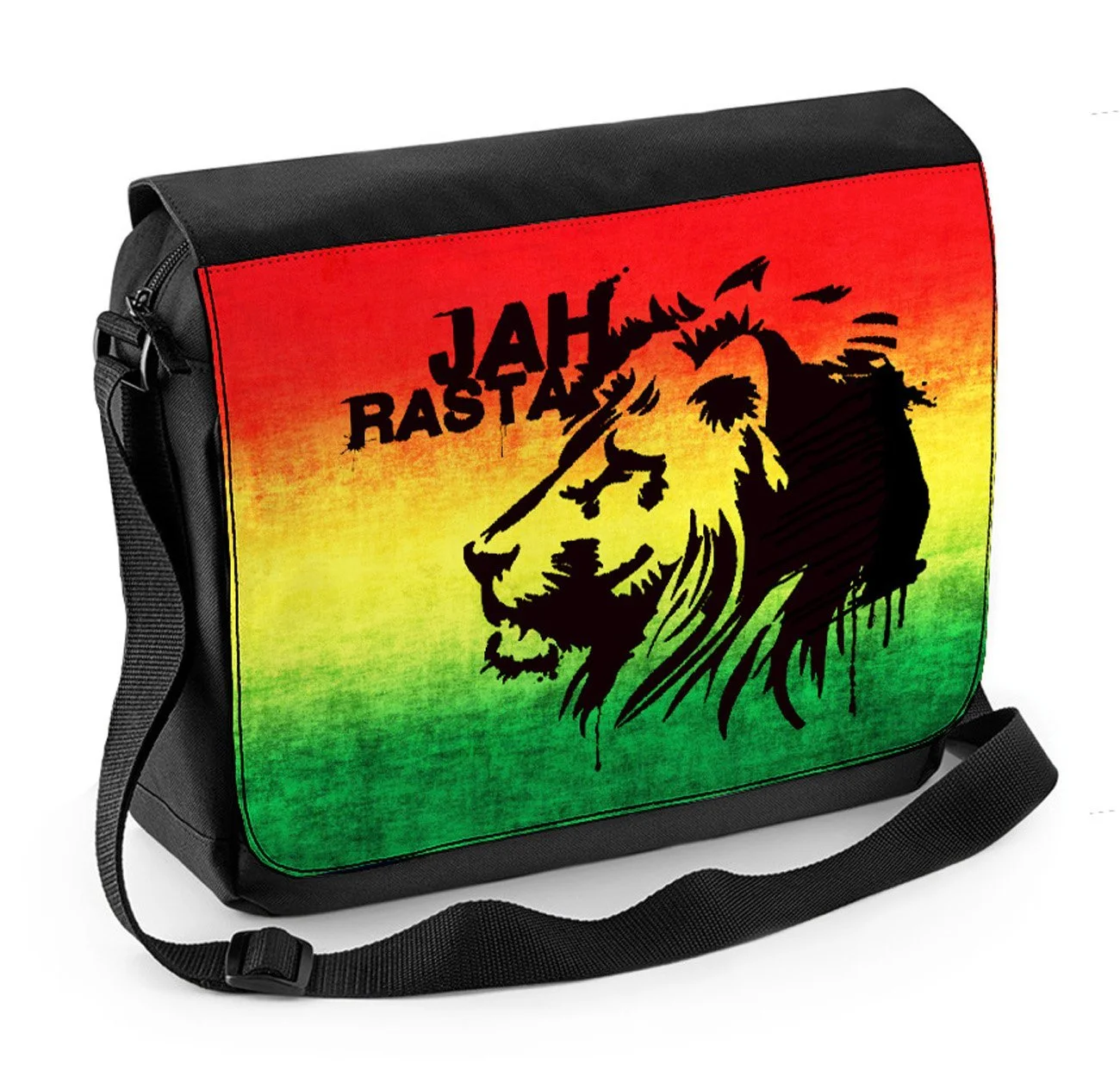 Сумка-месенджер для ноутбука Jah Rasta Black/White, One Size, чорно-біла, фото №1 Сумка-месенджер для ноутбука Jah Rasta Black/White, One Size, чорно-біла, фото №1