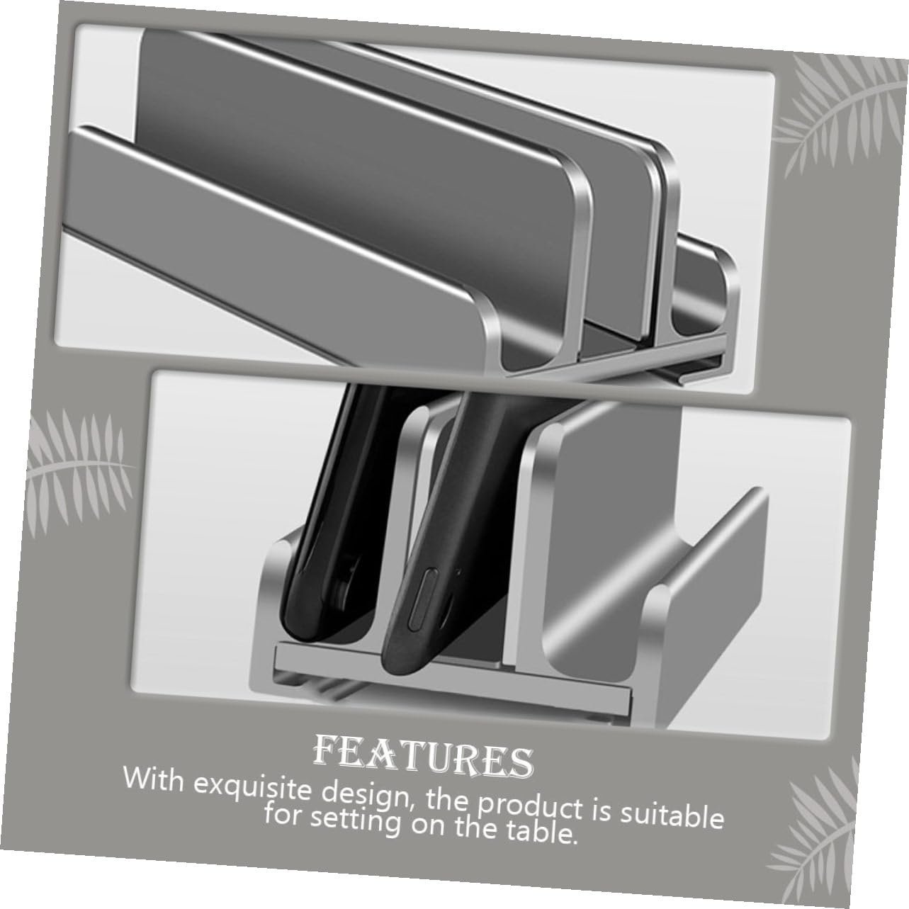 Регульована Підставка для ноутбука Алюмінієвий сплав з силіконовою основою для відведення тепла Вертикальна, фото №5