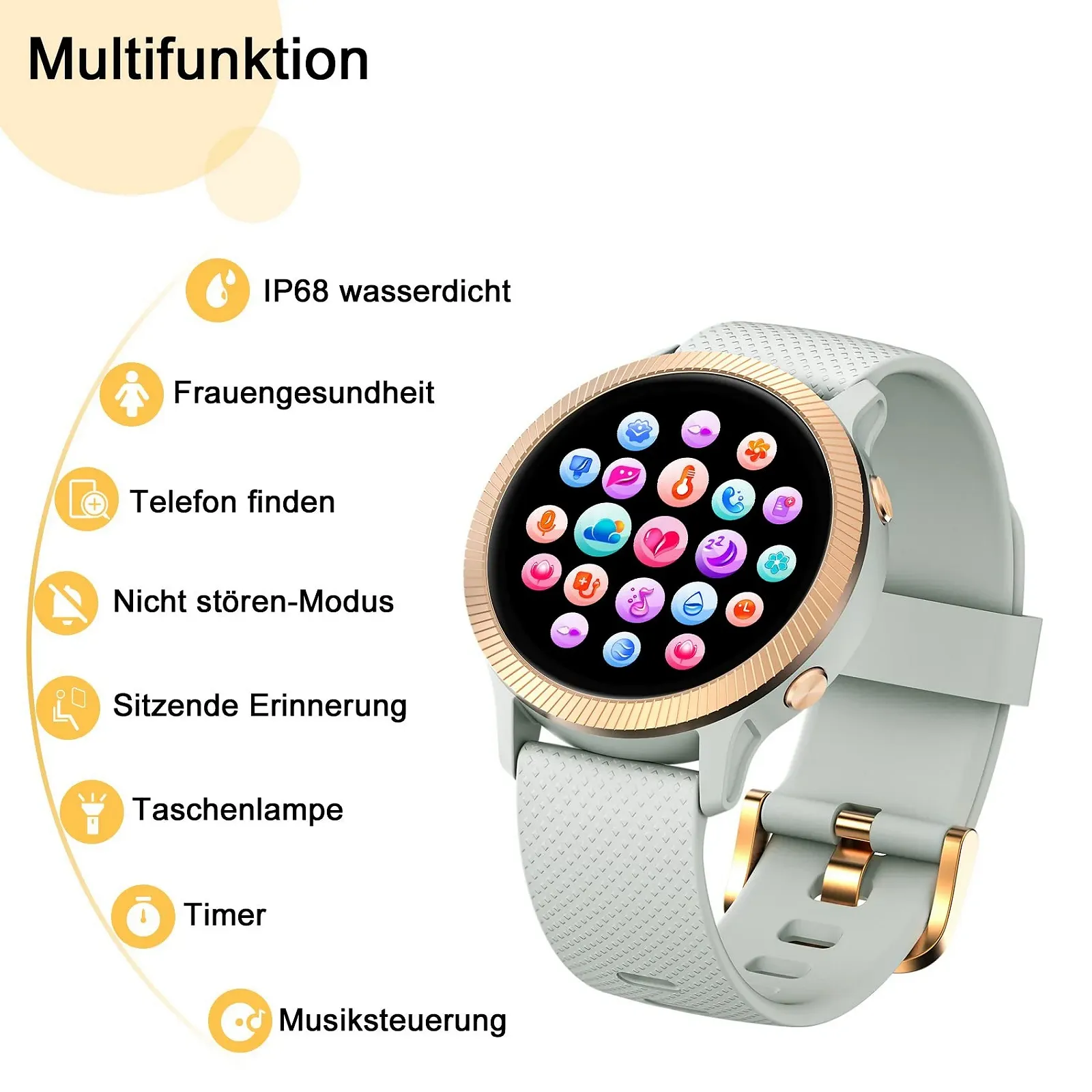 Смарт-годинник IOWODO IP68, сенсорний екран, для жінок, Android iOS, IP68, фото №6