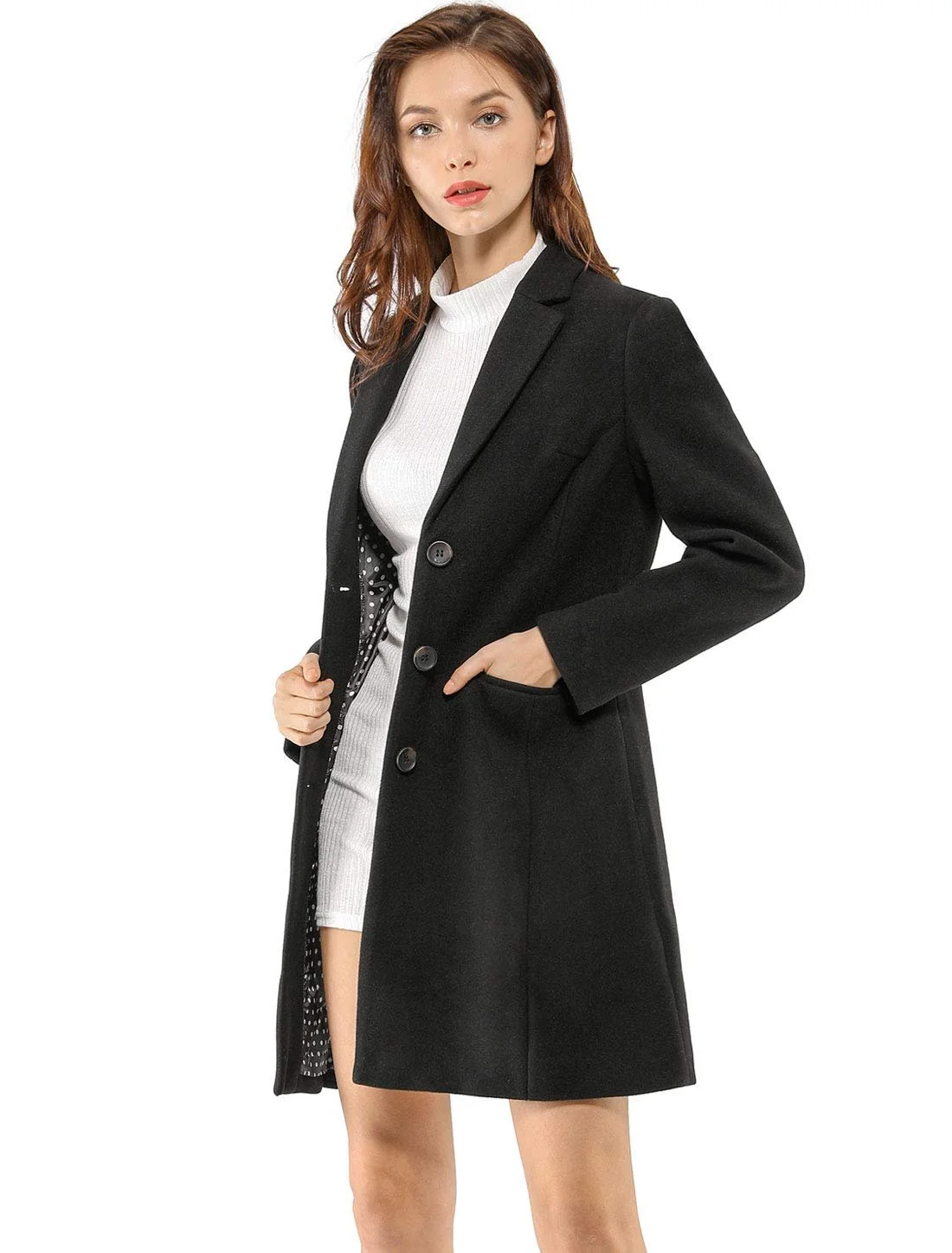 Пальто Allegra K Зимнее Тренч, фото №4