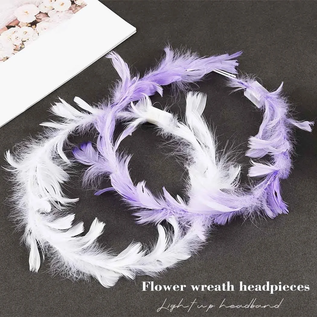 LED Обруч для волосся з пір'ям Yean, фото №5