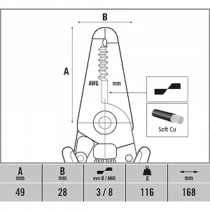 Клещи для снятия изоляции C.K Ecotronic ESD T3893 0.2-0.8 мм synthetic.ua - Фото 1