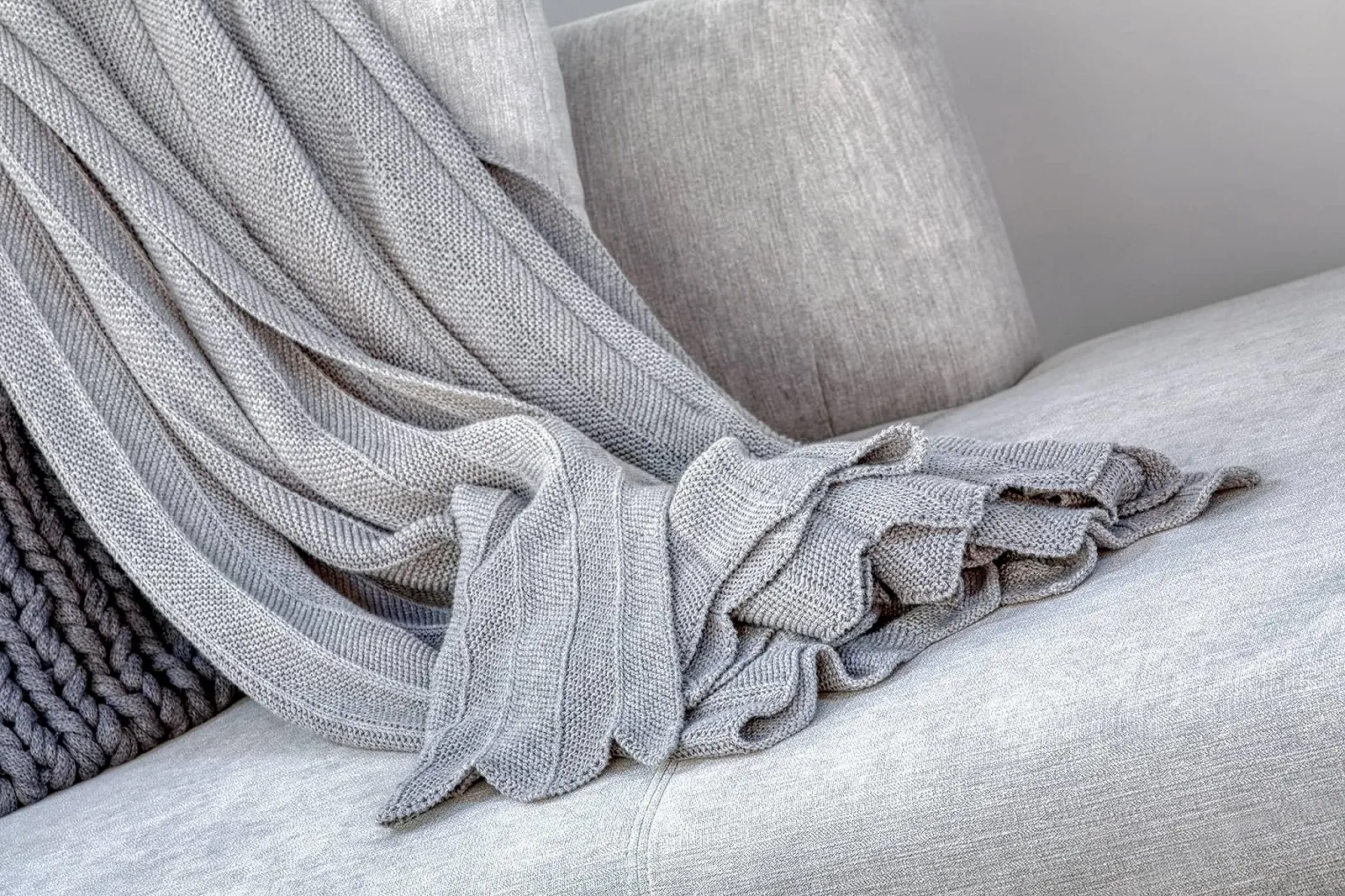 Покривало Nielsen HOME Milo Тонка в'язана 150 x 200 см Вершково-білий 100% Бавовна Ялинка, фото №4