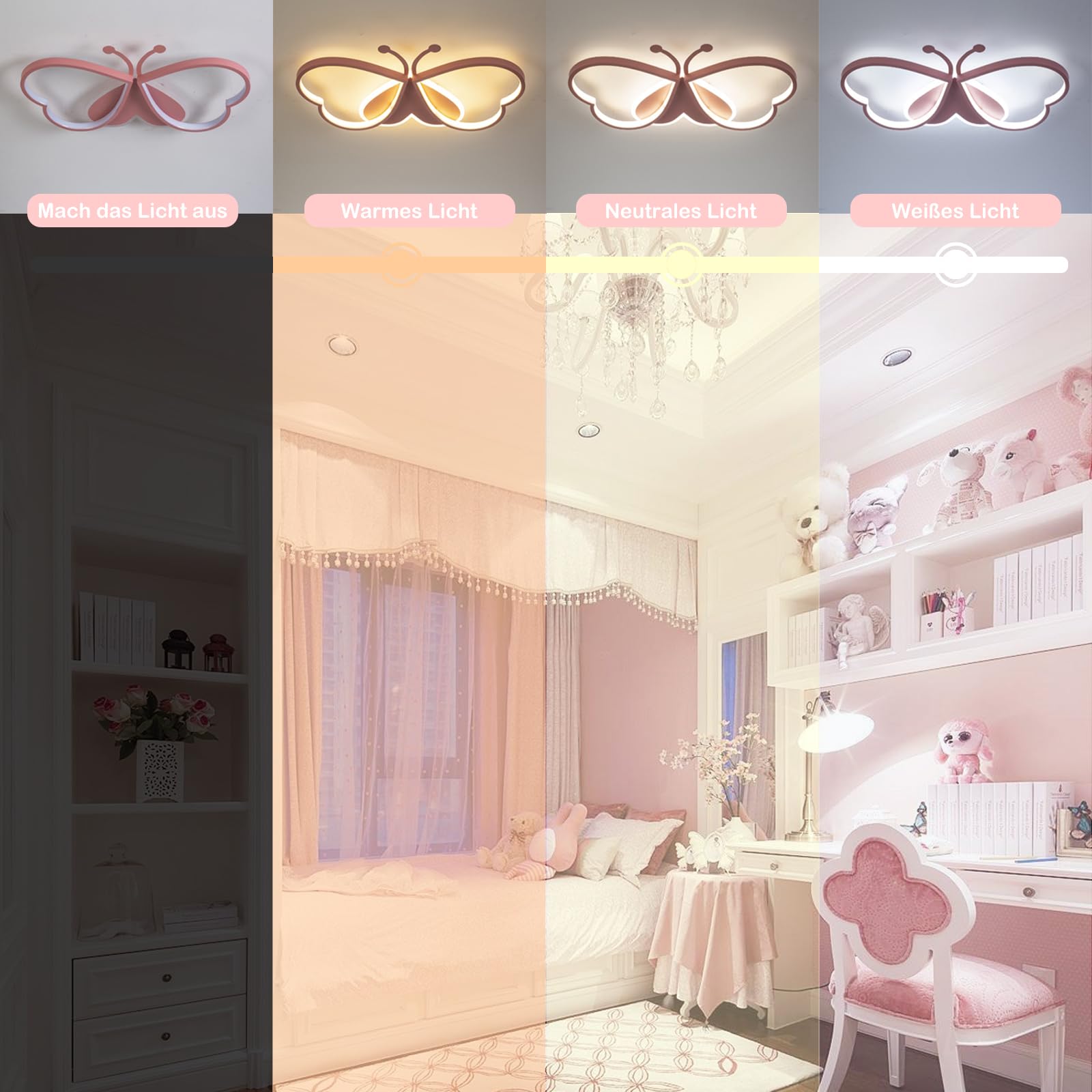 Светильник потолочный Butterfly 50 см LED 72 Вт розовый, фото №4