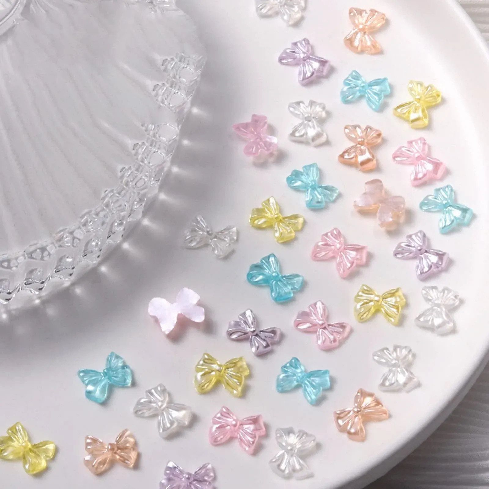 Украшения для ногтей Сердце Медведь Бабочка Бант 3D 50 шт, фото №2