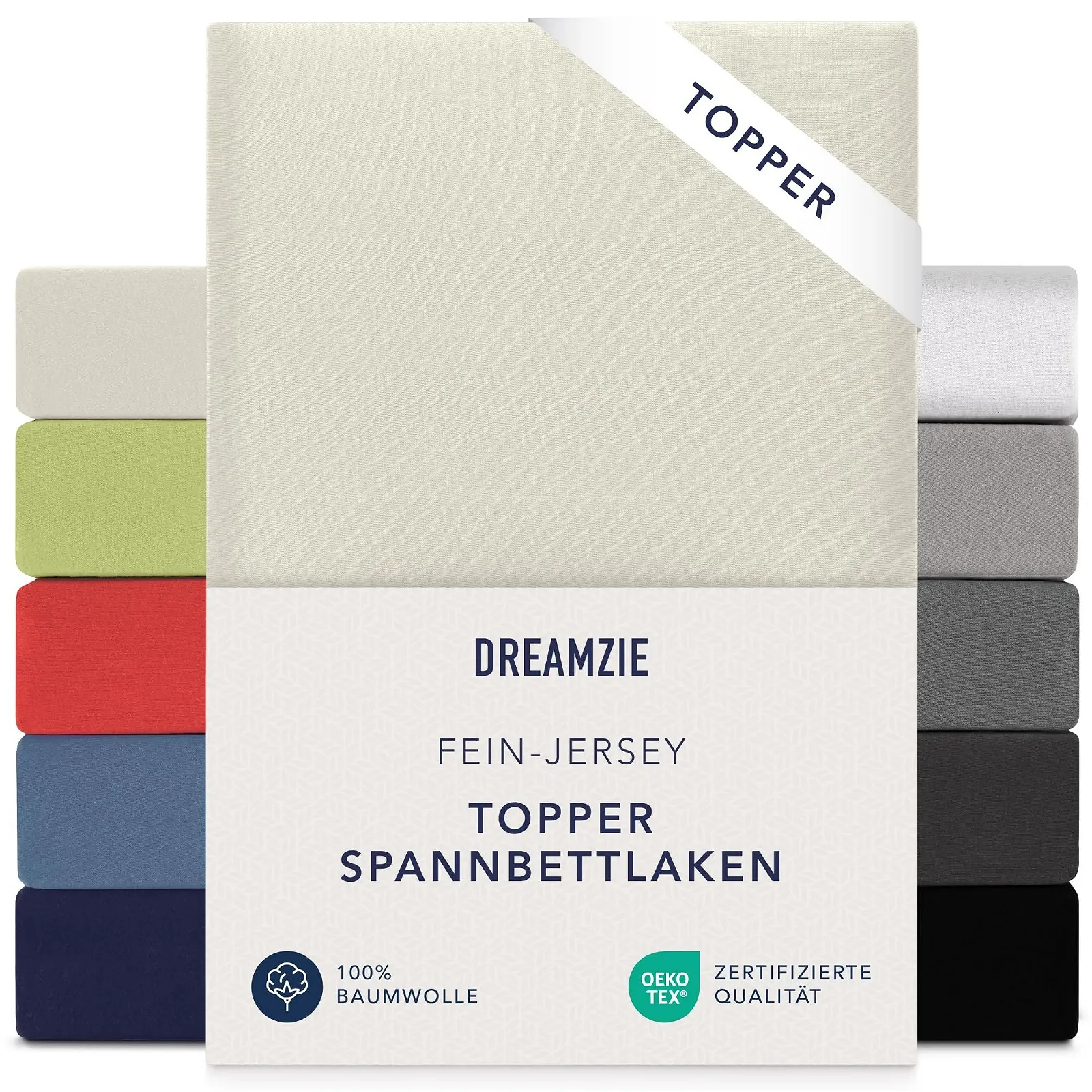 Простирадло на гумці Dreamzie Premium для топпера, 180 x 200 см Бежевий, фото №1 Простирадло на гумці Dreamzie Premium для топпера, 180 x 200 см Бежевий, фото №1