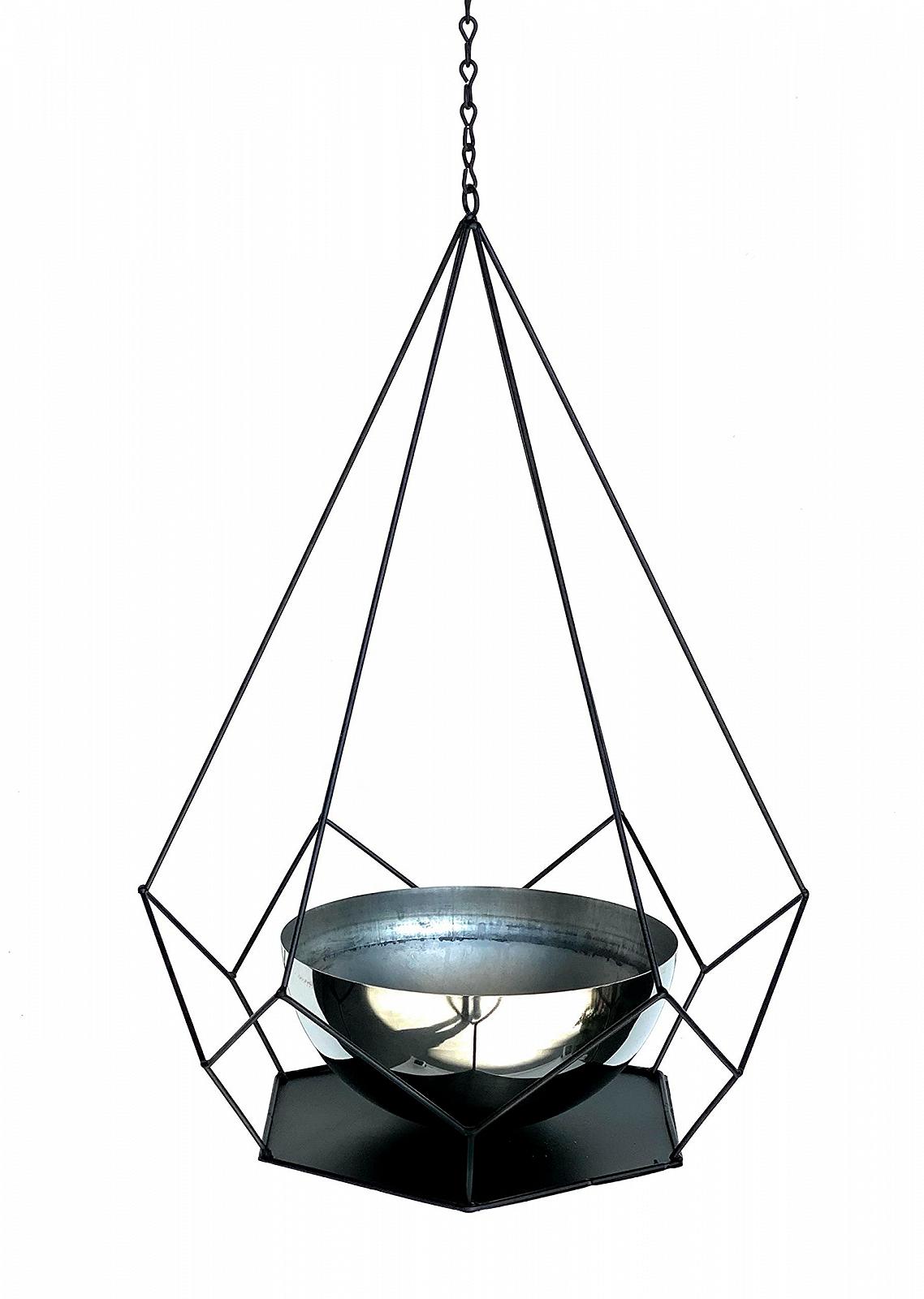 Підвісний кошик DanDiBo 96095 L металевий настінний з горщиком 76 см Чорний/Сріблястий, фото №4 Підвісний кошик DanDiBo 96095 L металевий настінний з горщиком 76 см Чорний/Сріблястий, фото №4