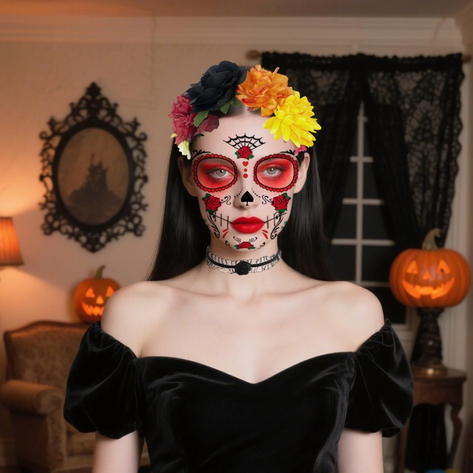 Набір: Обруч на голову з квітами, фото №3