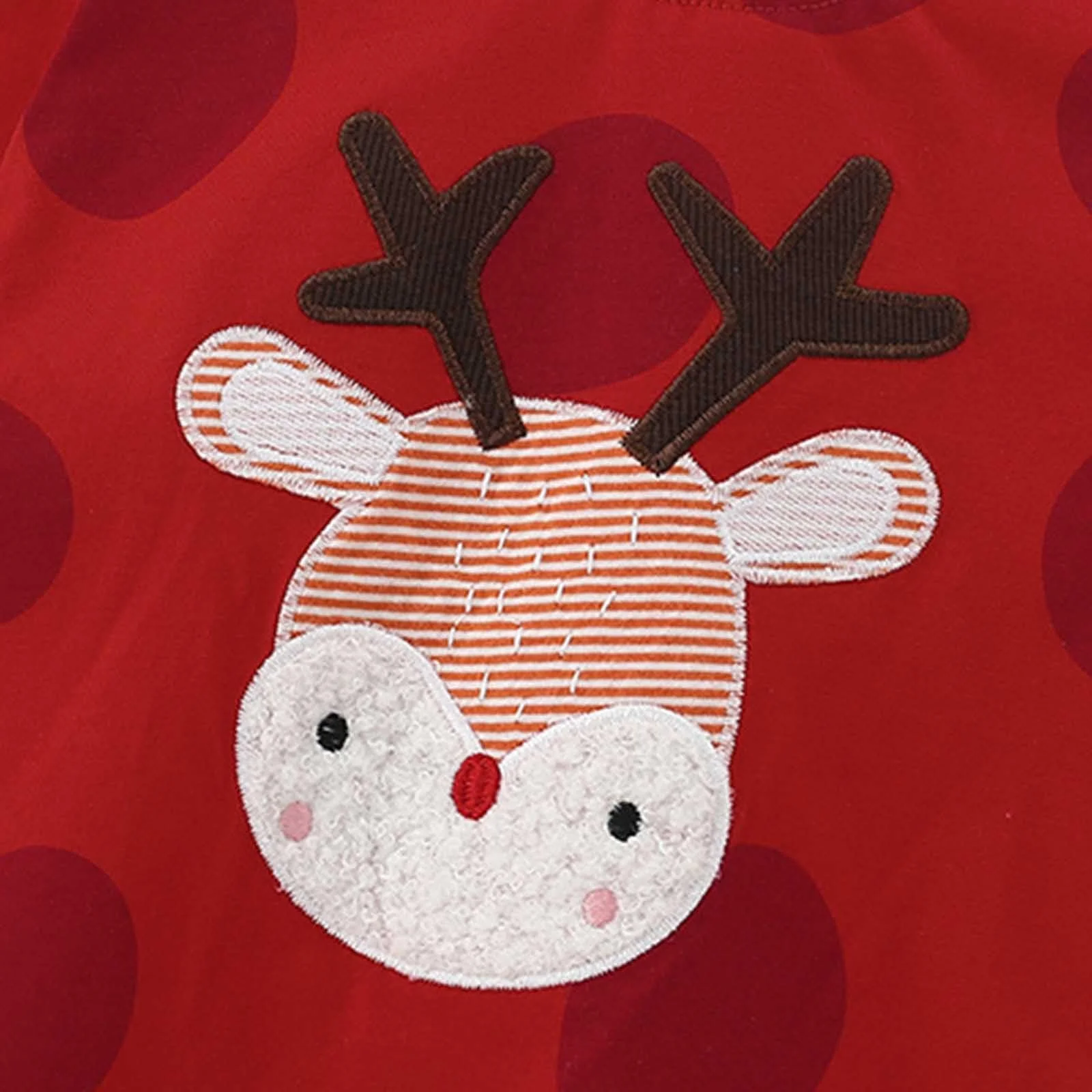 Пуловер для девочек с длинными рукавами и круглым вырезом, праздничный, с принтом оленя, милый праздничный пуловер для малышей и мягкая флисовая одежда для отдыха, фото №2