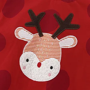 Різдвяний світшот для дівчат Generisch, з довгими рукавами, круглим вирізом, принтом оленів synthetic.ua - Фото 1