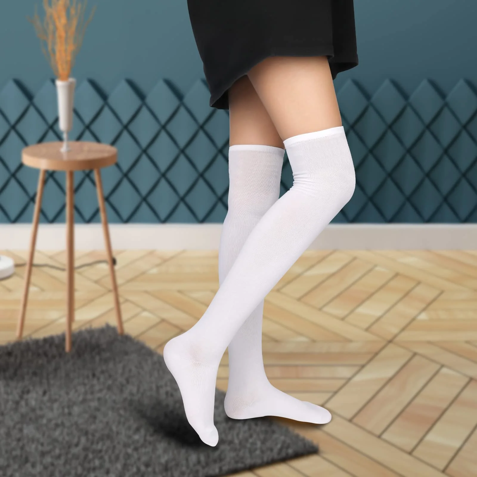 Высокие носки KINBOM, 1 пара, хлопковые мягкие чулки до колена, длинные носки, женские носки выше колена Wednesday Addams для женщин и девочек, для повседневной носки, для костюмов, черные, фото №5 Высокие носки KINBOM, 1 пара, хлопковые мягкие чулки до колена, длинные носки, женские носки выше колена Wednesday Addams для женщин и девочек, для повседневной носки, для костюмов, черные, фото №5