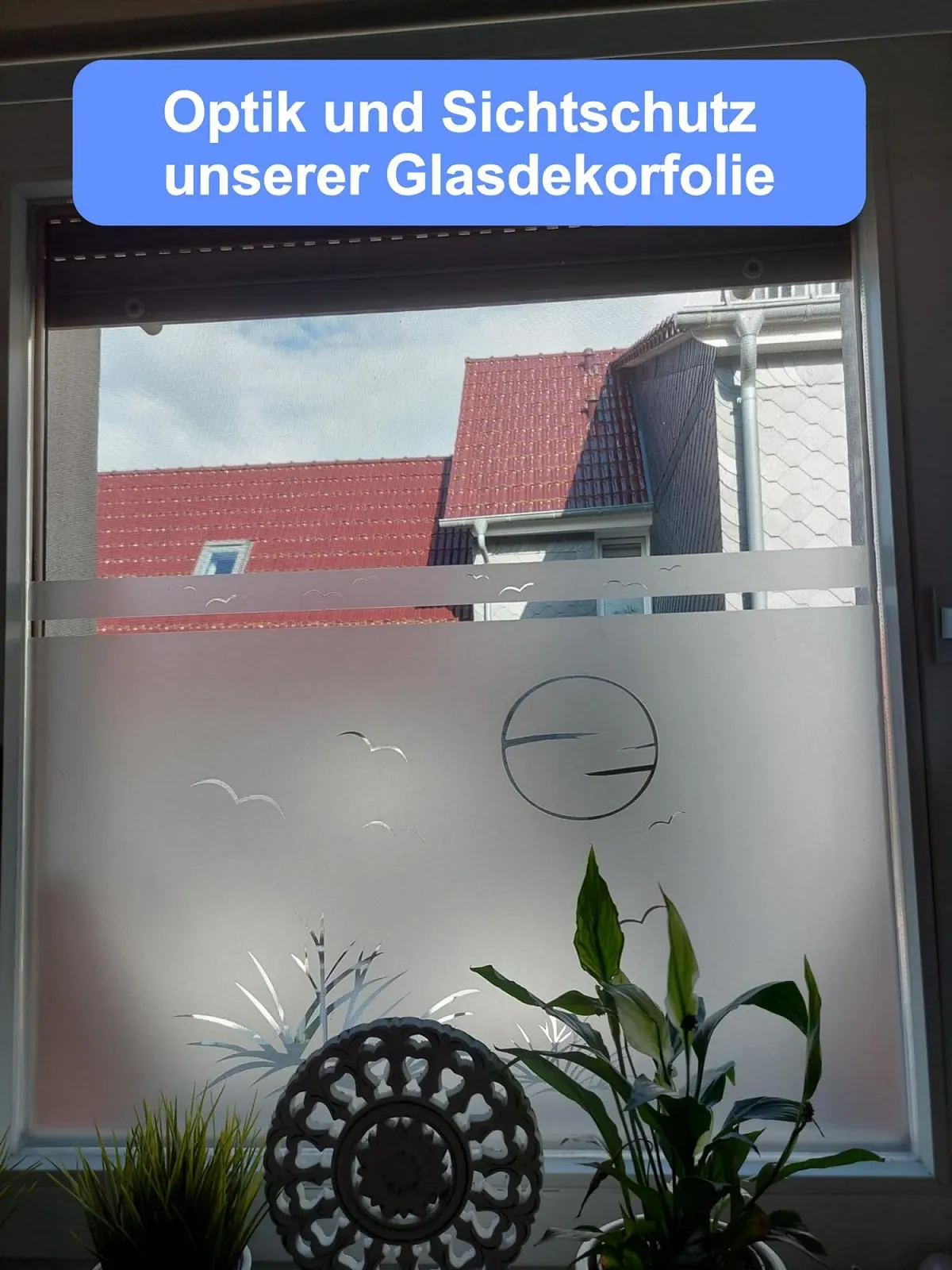 Наклейка на скляні двері GDT018 Матова плівка для декору вікон 74.6 см x 15 см, фото №5