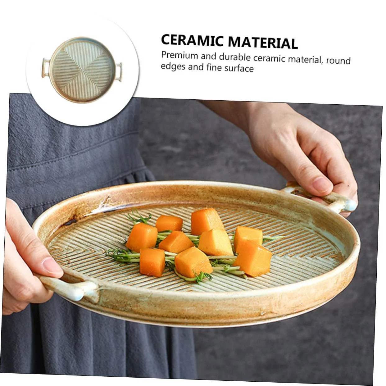 Форма для запекания керамическая прямоугольная винтажная с ручками для стейков и рыбы, фото №5 Форма для запекания керамическая прямоугольная винтажная с ручками для стейков и рыбы, фото №5