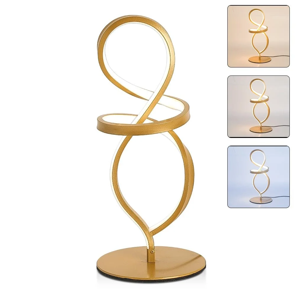 Настільна лампа ELINKUME LED 15 Вт 3 колірні температури сучасна Золота, фото №1