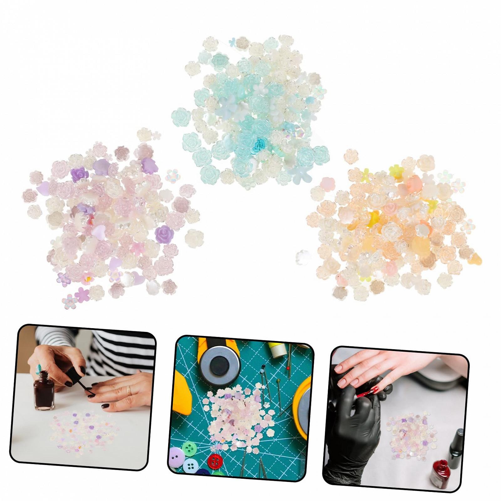 Набор украшений для маникюра Healeved 3 шт. Rose, украшения для маникюра, самодельные украшения, подвески для ногтей, шармы для аксессуаров для ногтей, украшения для ногтей, ювелирные изделия, бисер, стразы, смола, фото №9