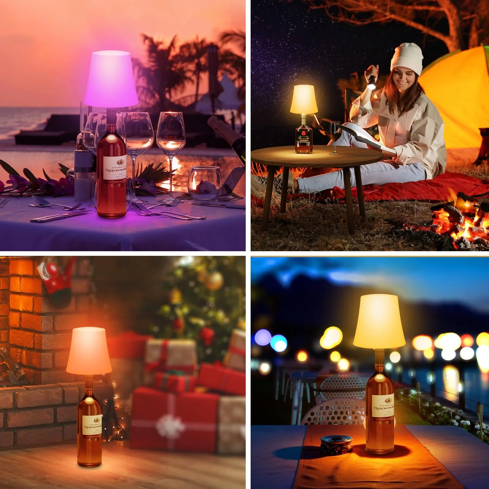 Настільна лампа для пляшок Suright LED бездротова акумуляторна RGB IP54, фото №7