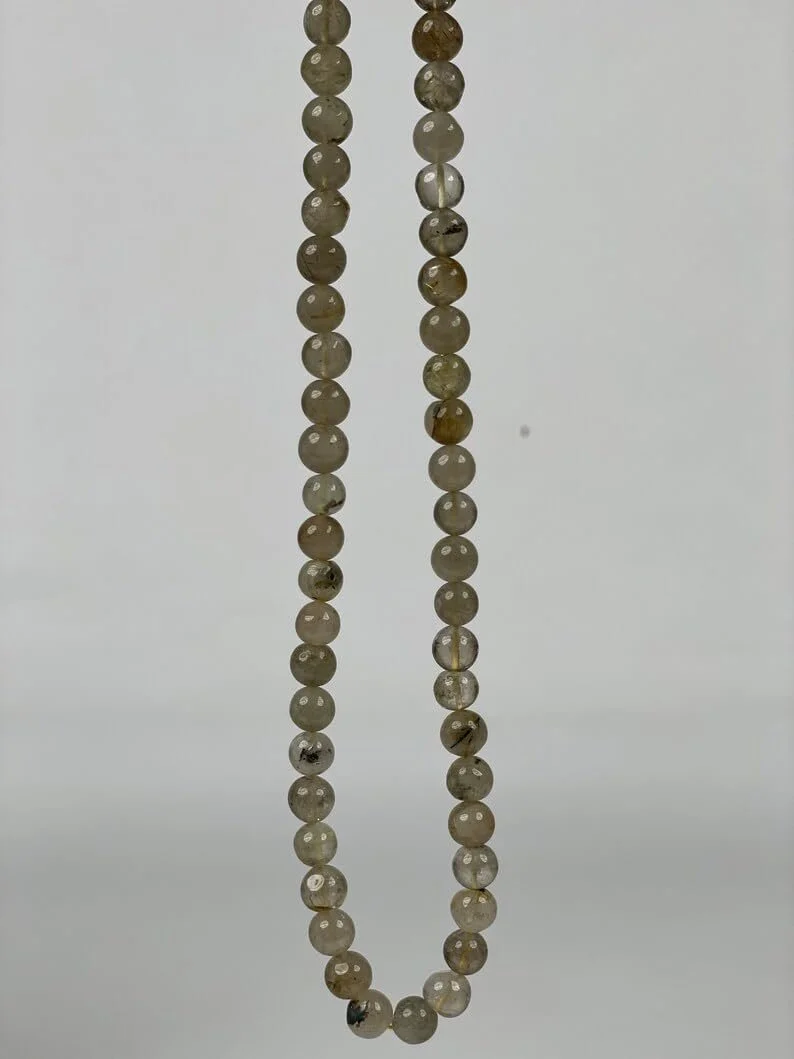 Бусины рондель из натурального золотистого рутилового кварца 7-8 мм, нить длиной 45 см бусины из драгоценных камней для ожерелья, браслета, фото №2