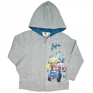 Купить Худи на молнии Paw Patrol для мальчиков - Куртка с капюшоном Dinosaur & Chase - Официально лицензированная - Размер 98-104 - Серый - Фото 1 Худи на молнии Paw Patrol для мальчиков - Куртка с капюшоном Dinosaur & Chase - Официально лицензированная - Размер 98-104 - Серый - Фото 1