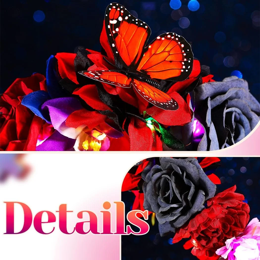 Обруч Квітка Метелик LED Мексиканський Стиль, фото №3