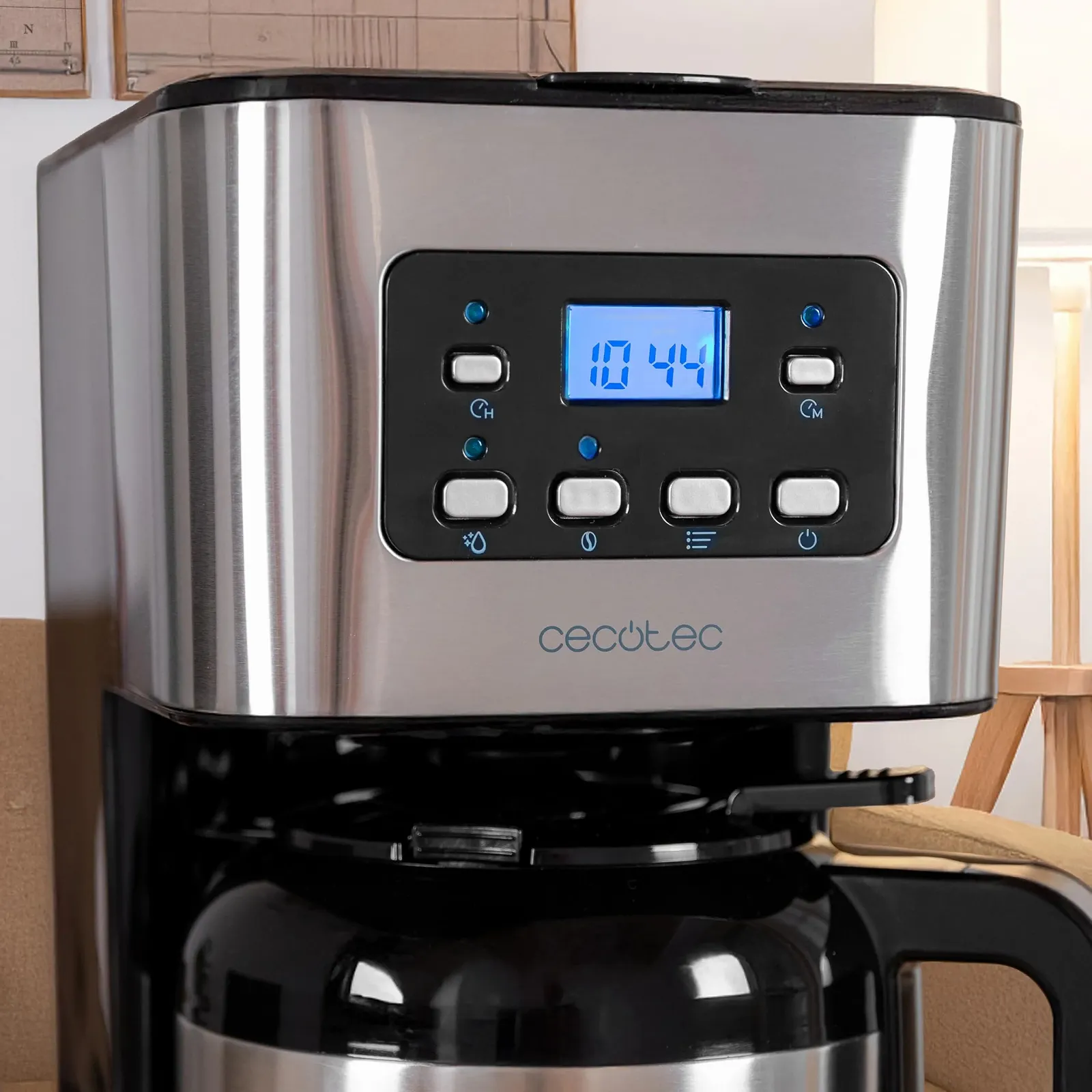 Крапельна кавоварка Cecotec Coffee 66 Drop & Thermo Time 950 W 1.2 L 10 чашок РК-дисплей Таймер 24 години Система «крапля-стоп» Захист від перегріву 6 перемикачів, фото №6